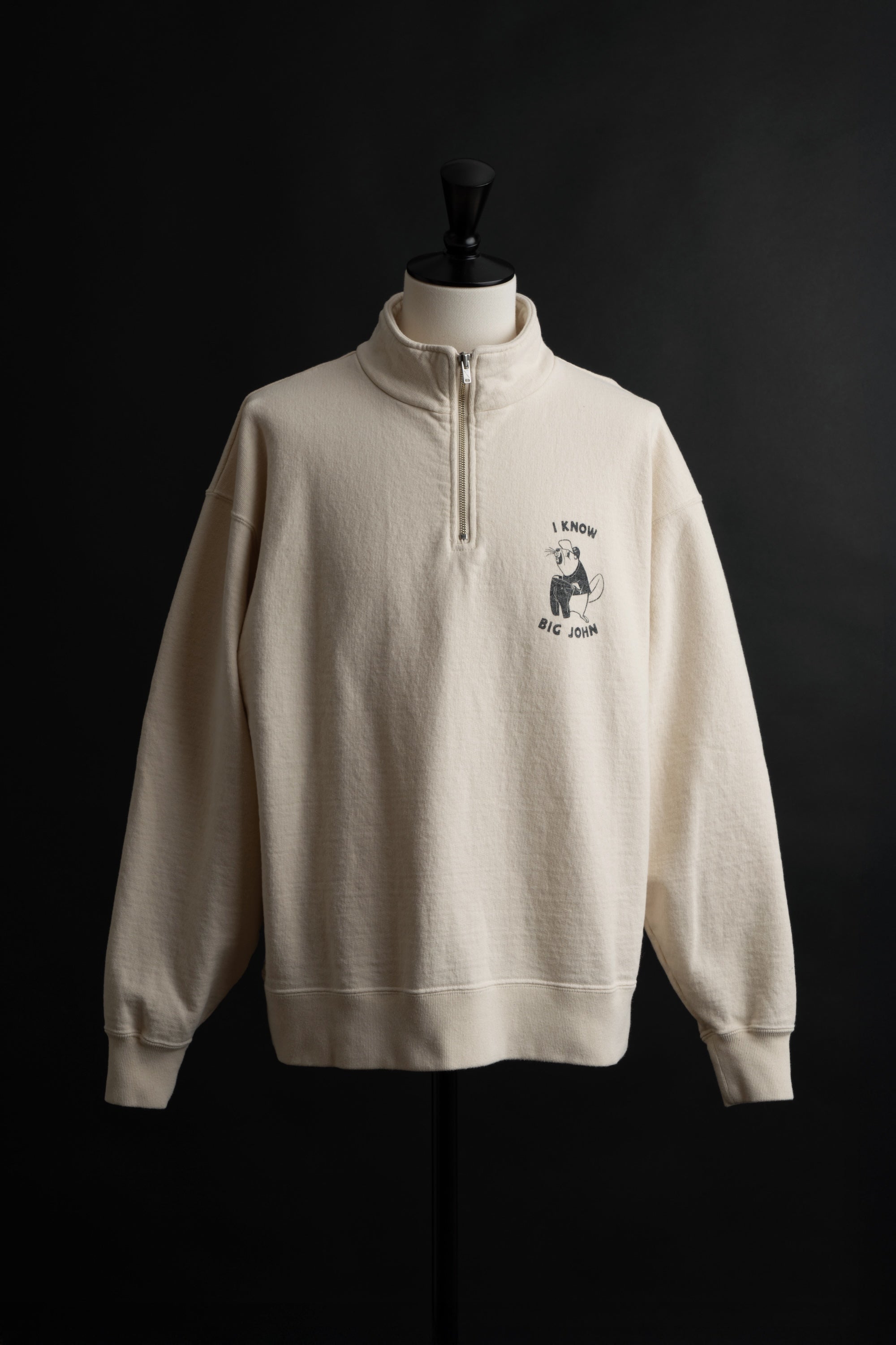 MTE010(66) [BEAVER] HARF ZIP SWEATSHIRTS NATURAL – BIG JOHN【公式