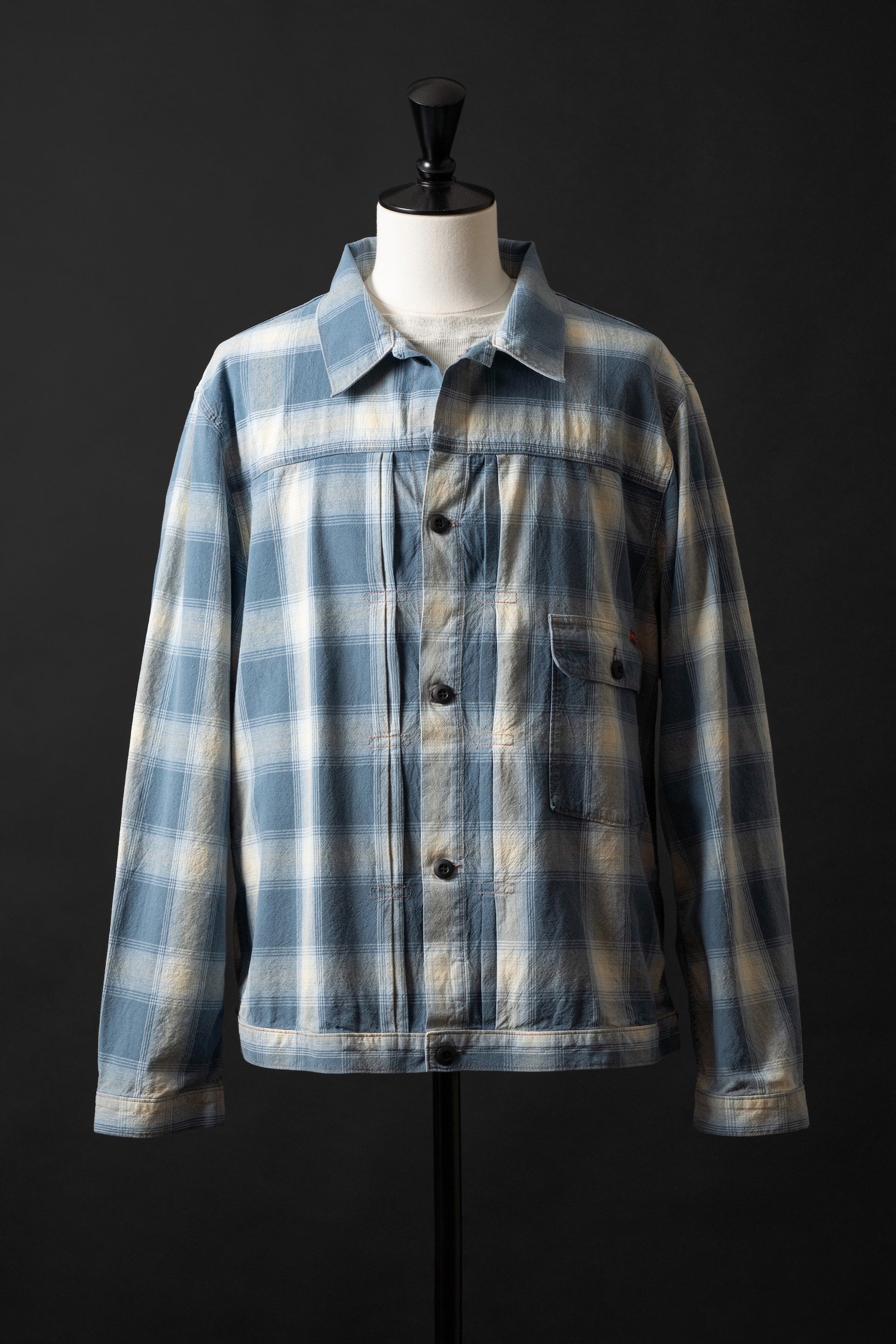 【美品】マッキントッシュ☆リネン　インディゴ　チェック　スイングトップ　ブルゾン 1158-H1F6967009.jpg?v=1757033038