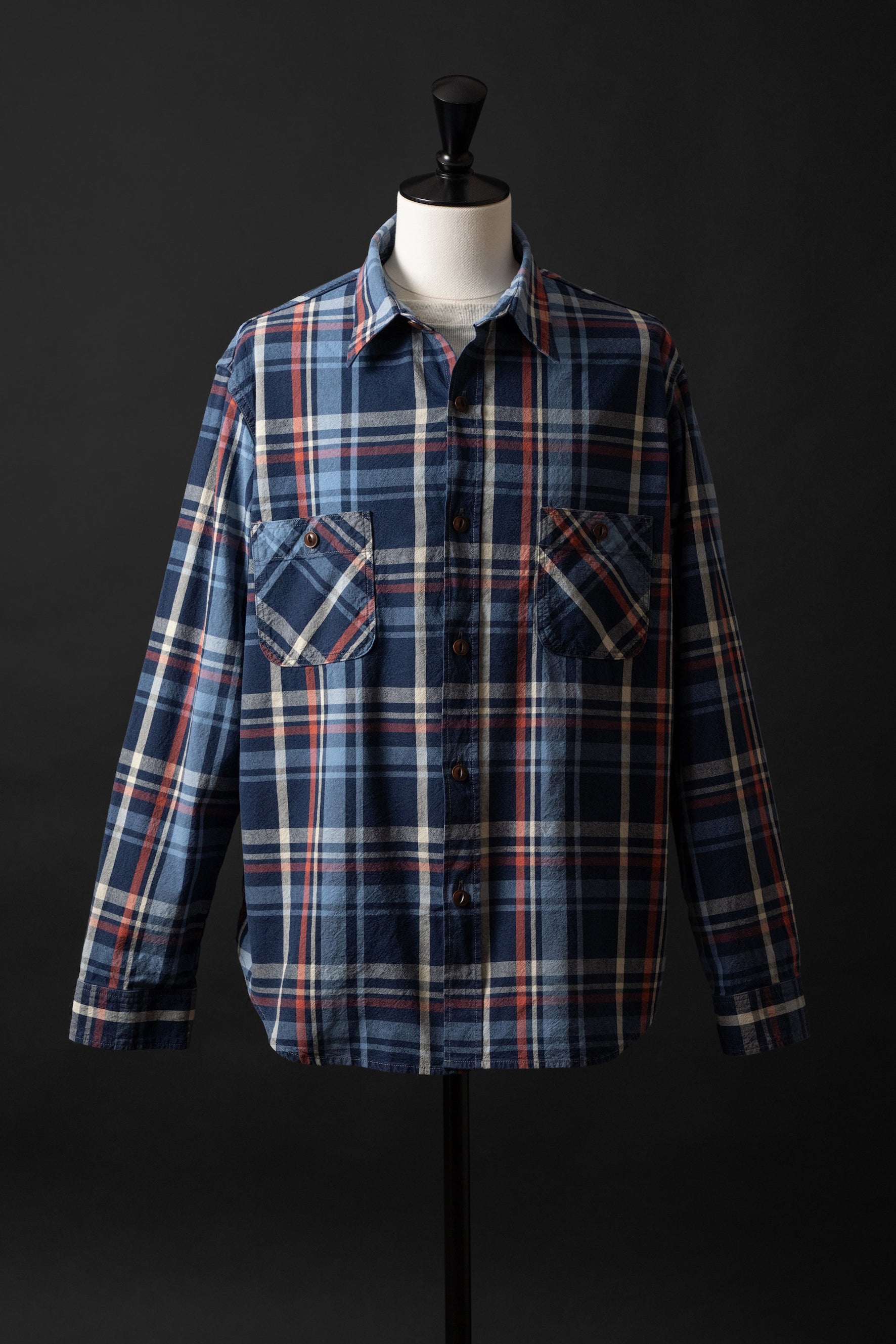 MS012G (ID01) INDIGO CHECK SHIRTS – BIG JOHN【公式】オンラインショップ