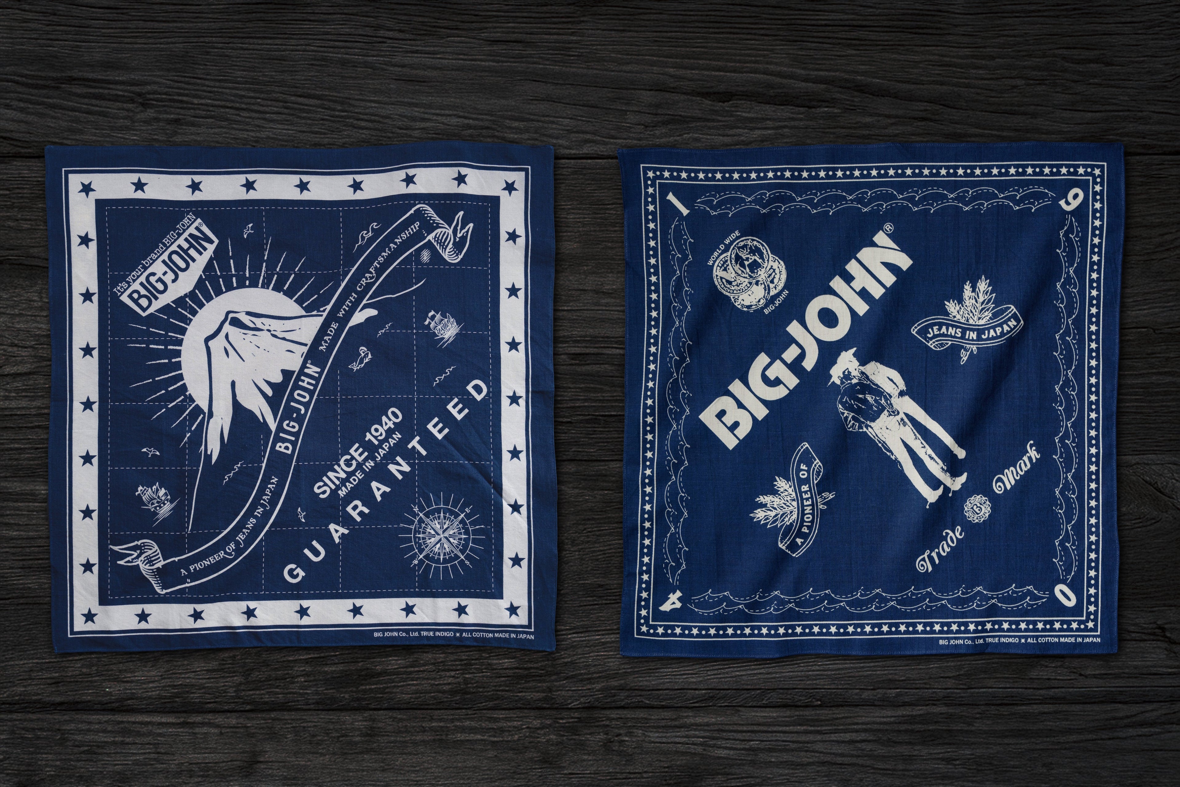 時間とともに育てる一枚「BIG JOHN INDIGO BANDANA」