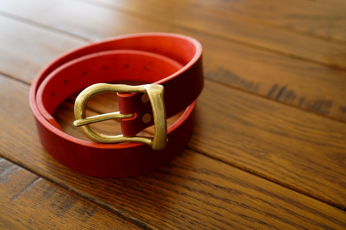 HIMEJI LEATHER BELT 新色RED追加