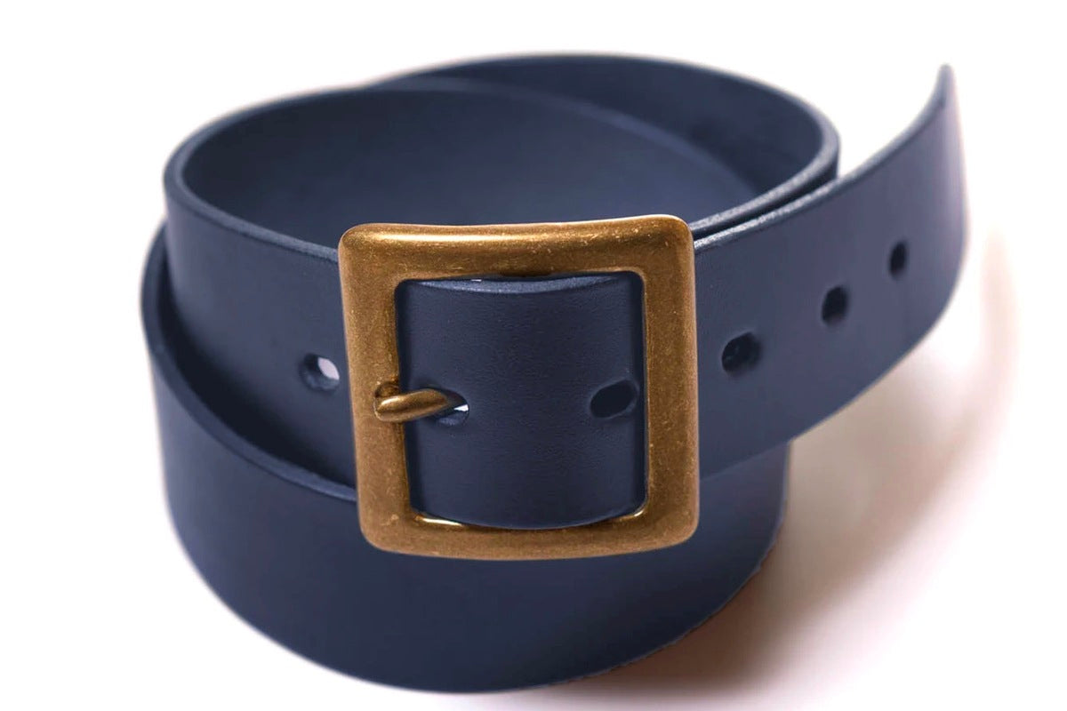 HIMEJI LEATHER BELT INDIGO