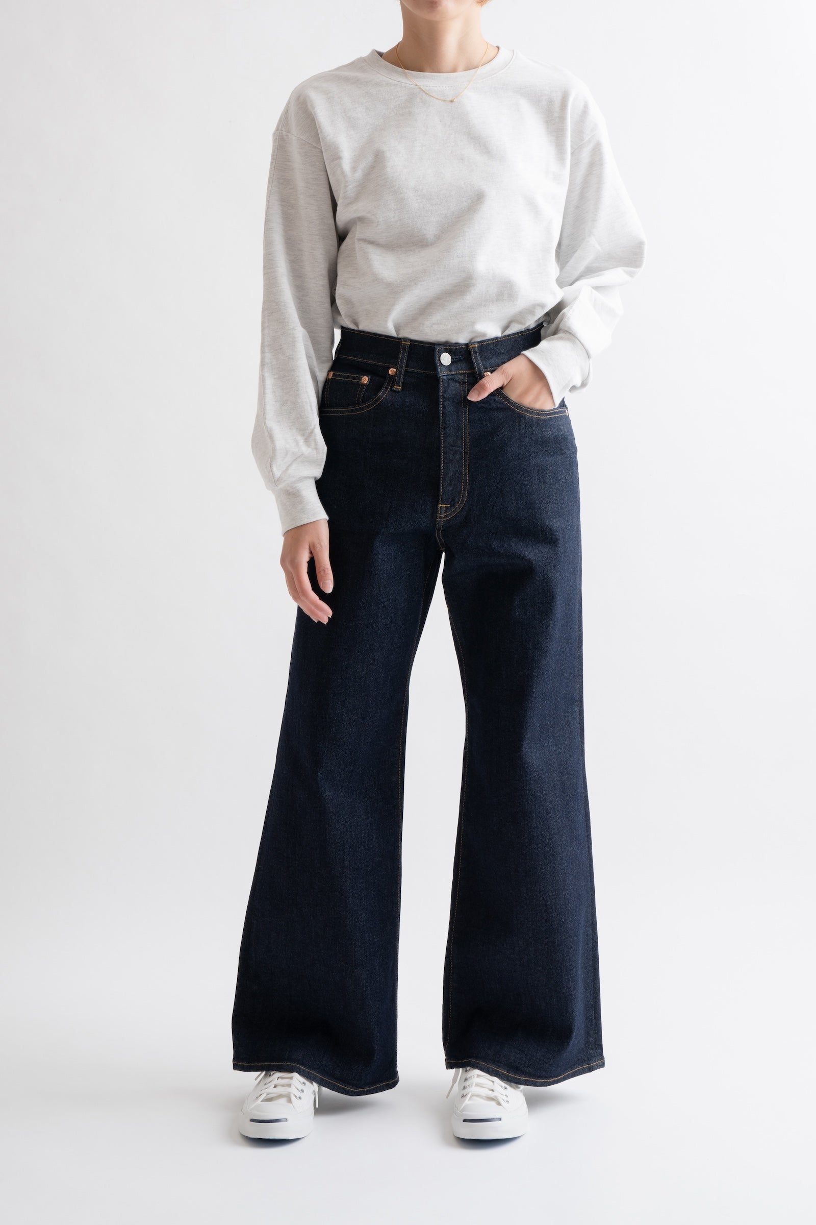 MML203N (001) BIG JOHN ワイドフレアカットジーンズ