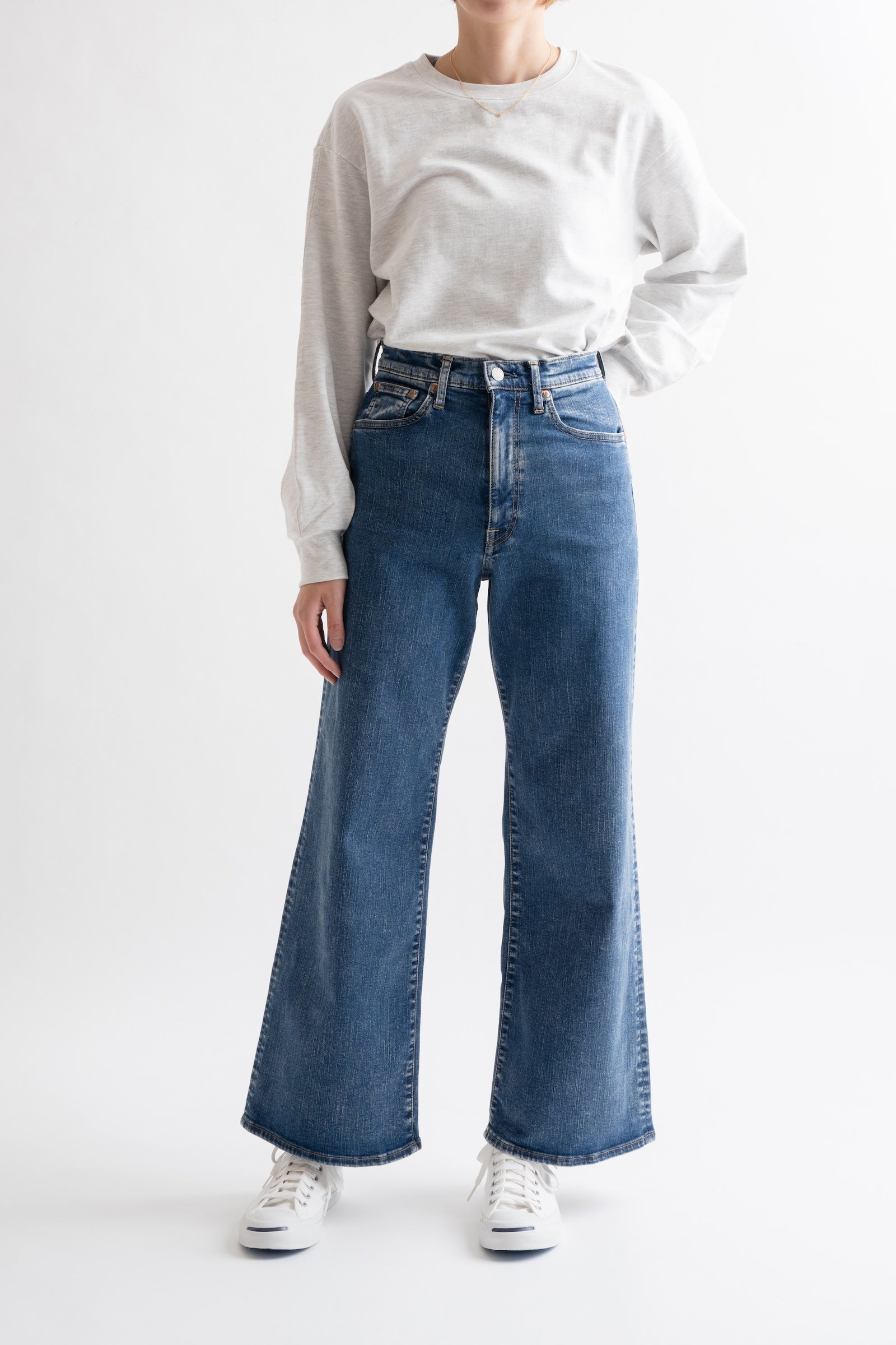 MML203N (113) BIG JOHN ワイドフレアカットジーンズ