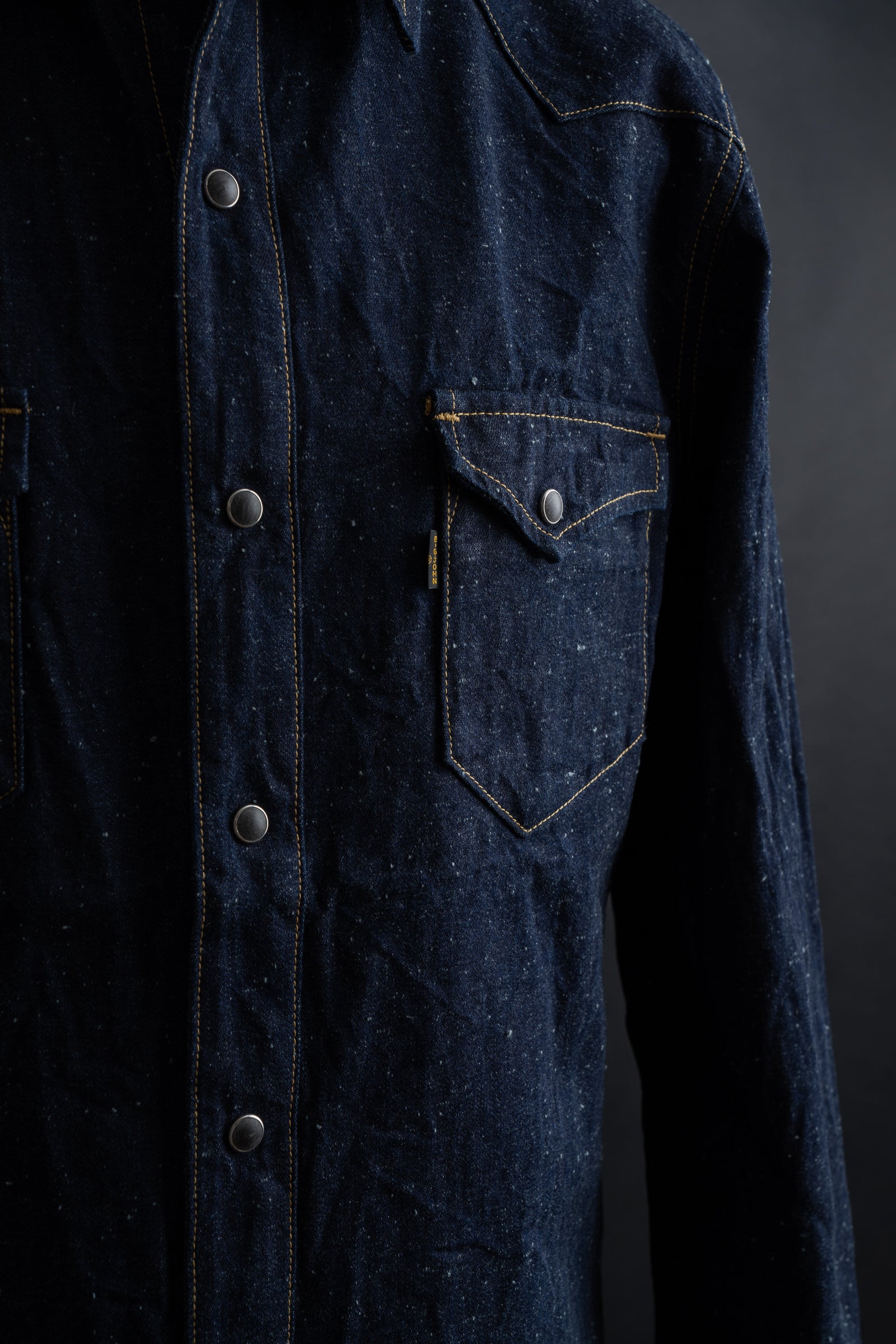MS004E (001) 10oz SELVADGE DENIM WESTERN SHIRTS