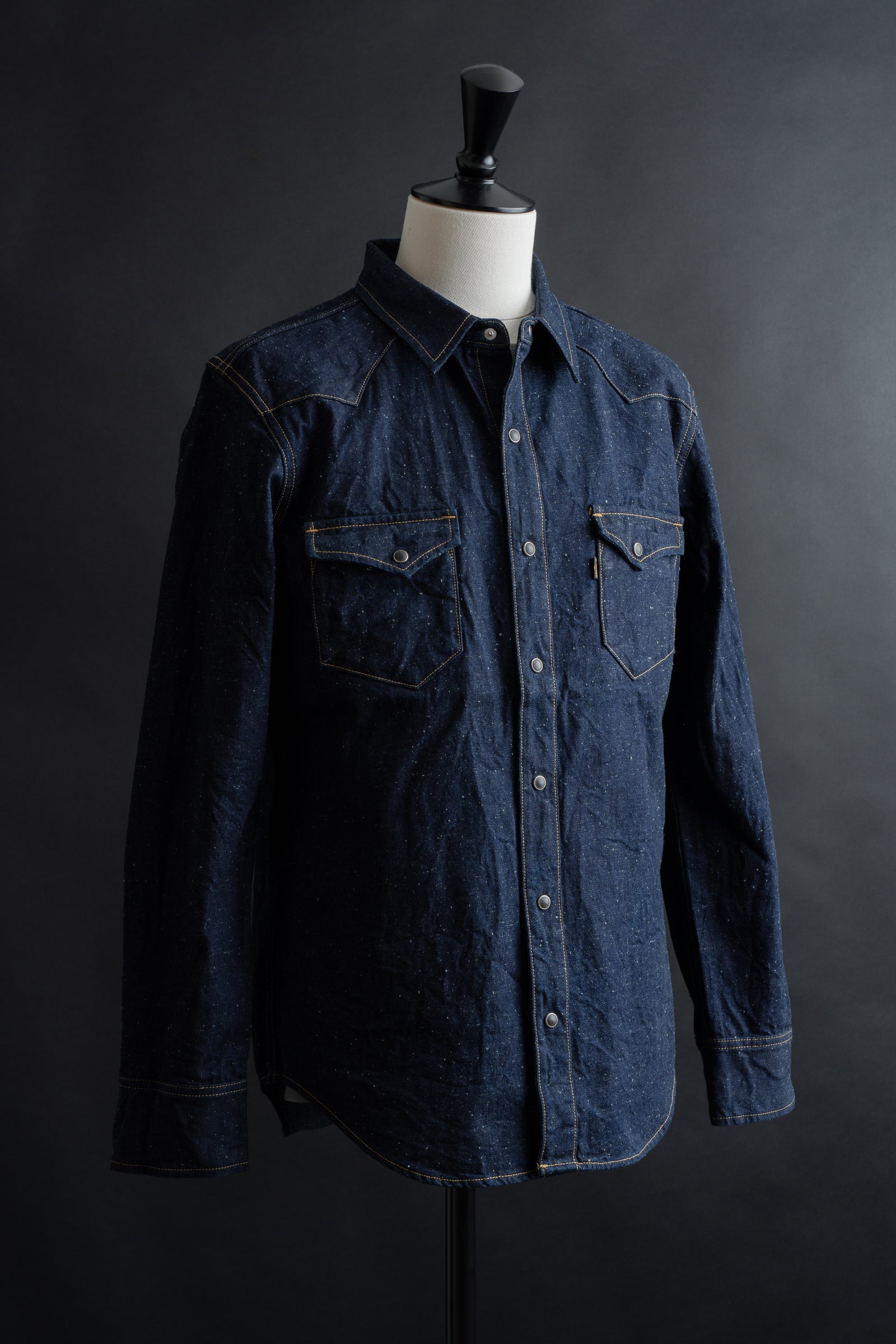 MS004E (001) 10oz SELVADGE DENIM WESTERN SHIRTS