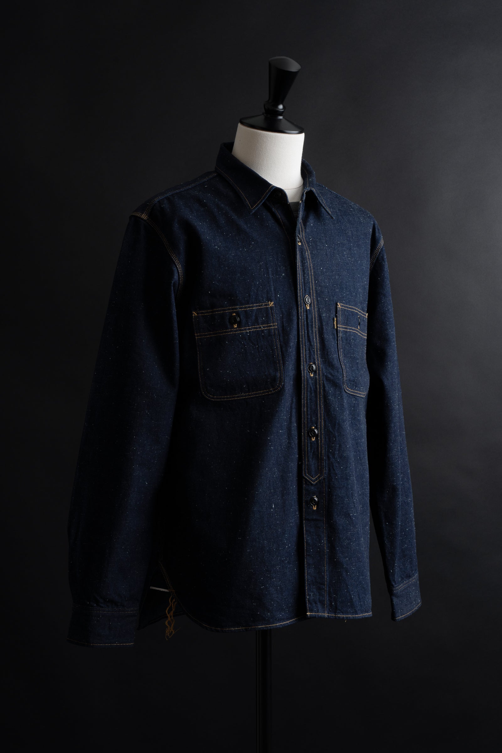 MS005E (001) 10oz SELVADGE DENIM WORK SHIRTS