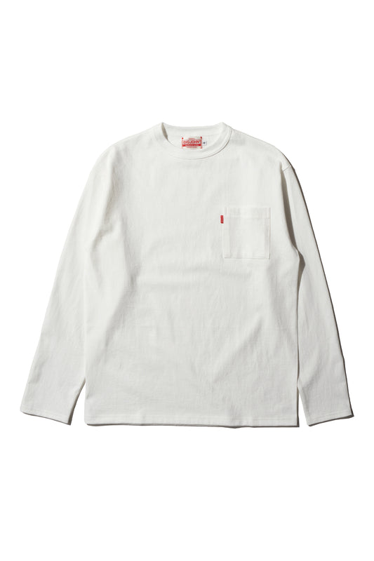 MTS14M (69) 10oz 丸胴 長袖 POCKET Tee ホワイト