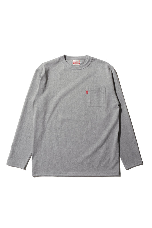 MTS14M (64) 10oz 丸胴 長袖 POCKET Tee 杢グレー