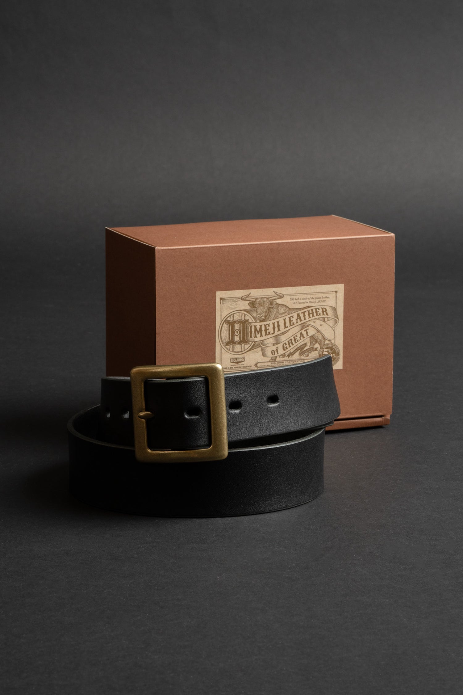 VBLT03 (BK) 4ミリ厚 姫路レザーベルト HIMEJI LEATHER ORIGINAL BELT