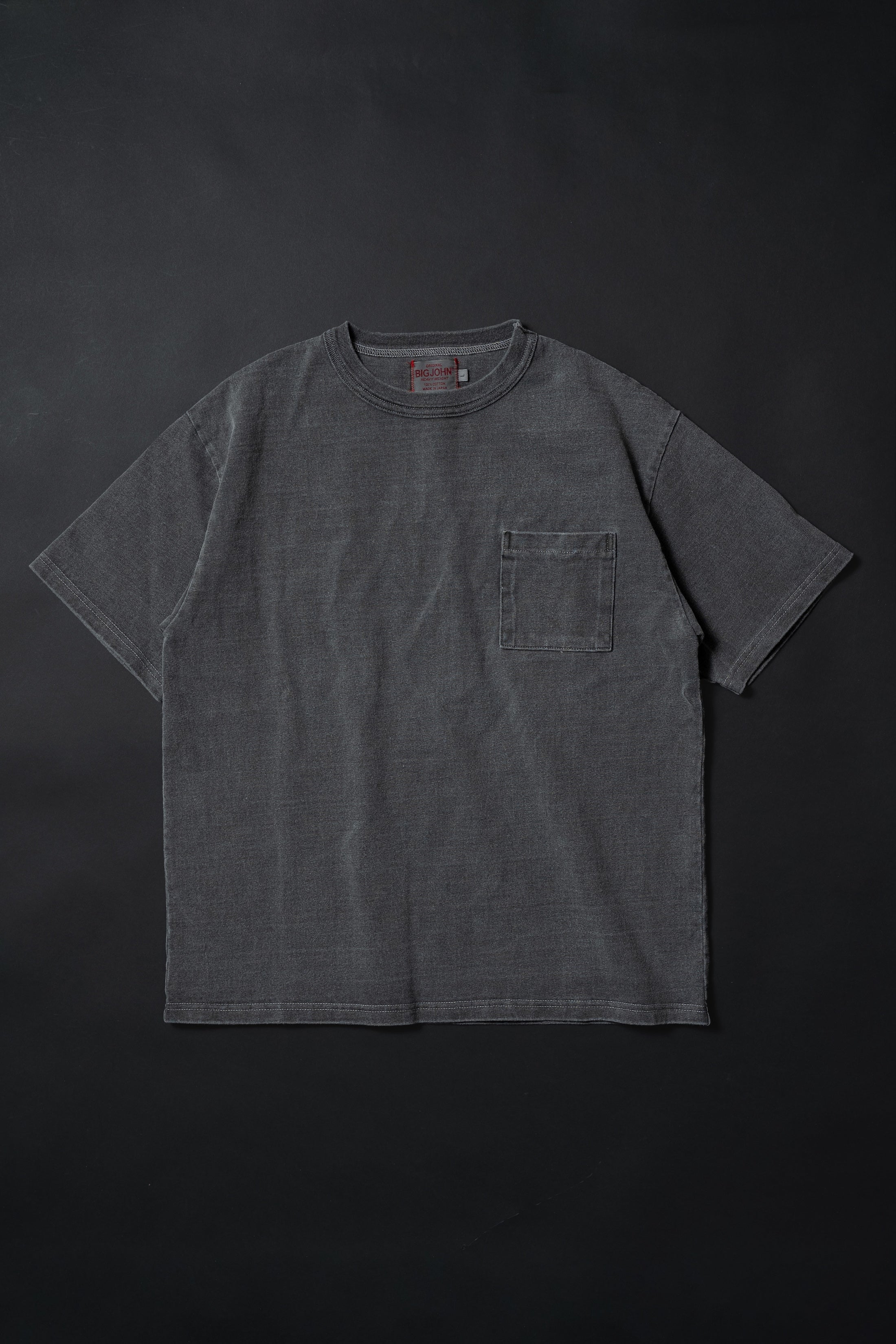 BIG JOHN MGTS01M (64R) Magnum Weight SS Tee Garment Dyed Gray