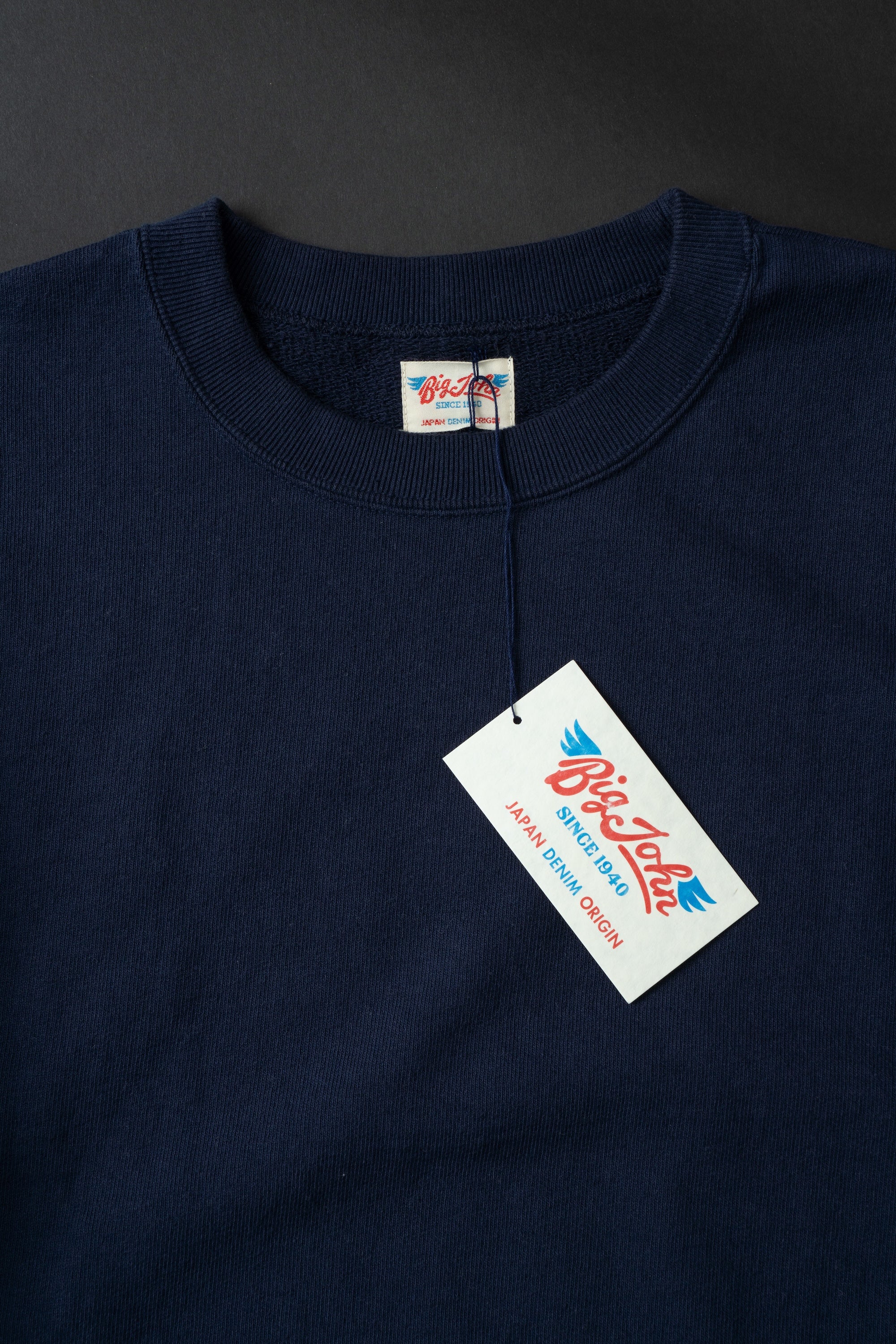 MTE004(02) CREWNECK SWEATSHIRT PLAIN NAVY – BIG JOHN【公式