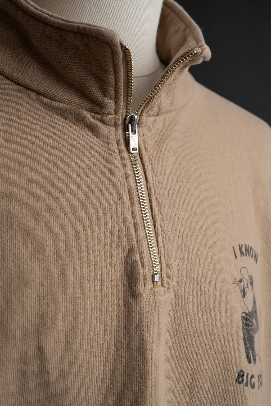 MTE010(54) [BEAVER] HARF ZIP SWEATSHIRTS MOCHA