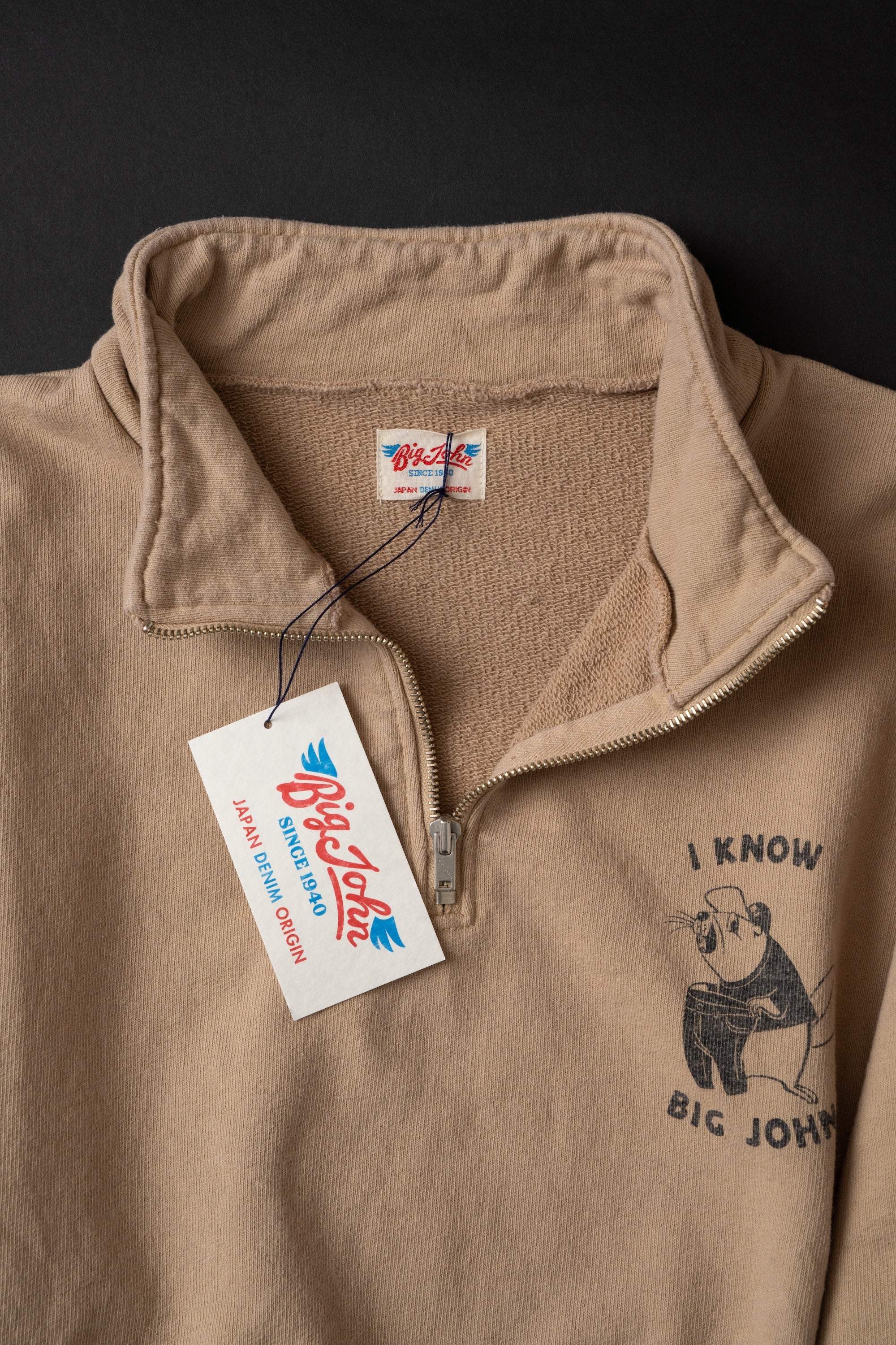 MTE010(54) [BEAVER] HARF ZIP SWEATSHIRTS MOCHA