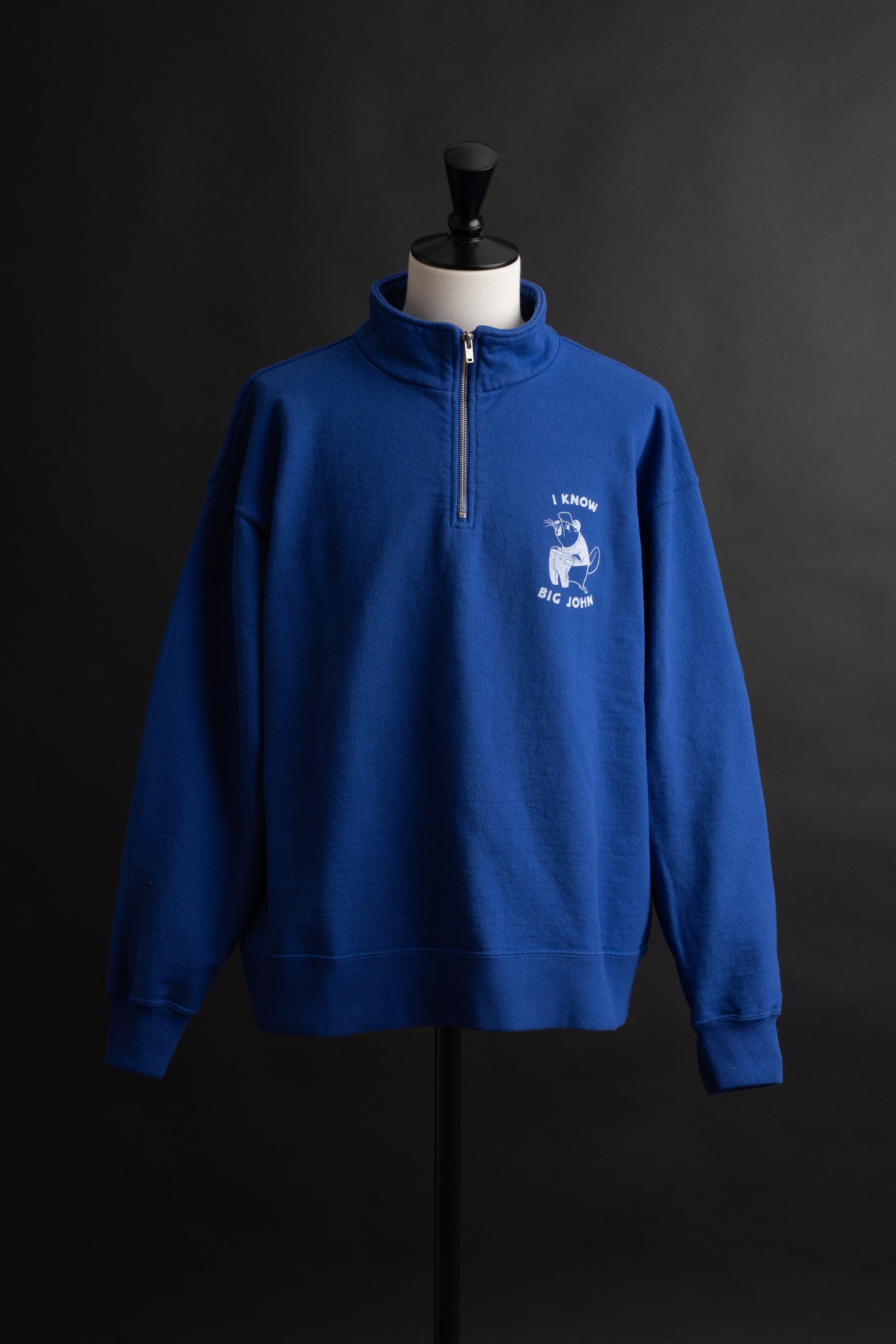 MTE010(03) [BEAVER] HARF ZIP SWEATSHIRTS BLUE