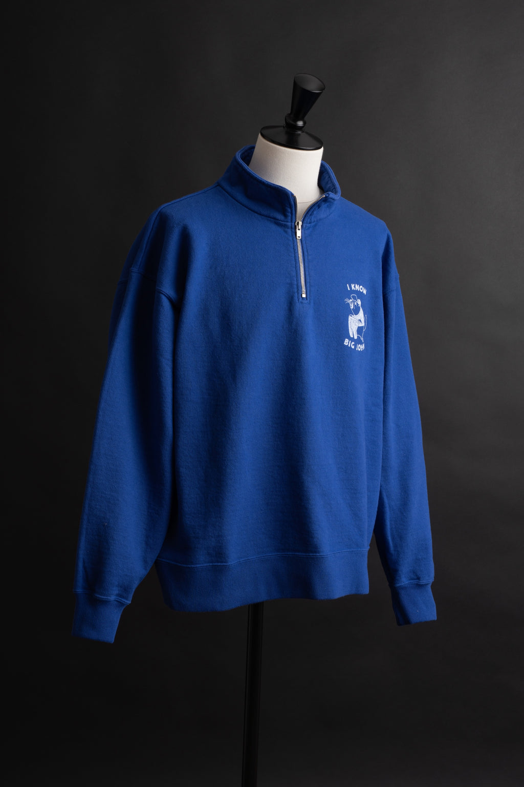 MTE010(03) [BEAVER] HARF ZIP SWEATSHIRTS BLUE
