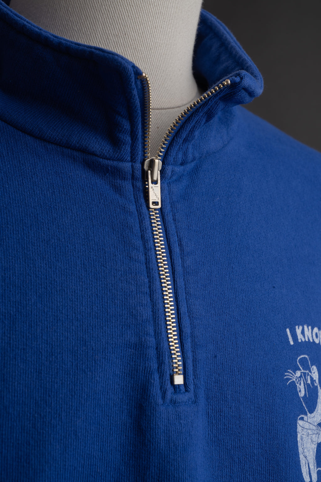 MTE010(03) [BEAVER] HARF ZIP SWEATSHIRTS BLUE