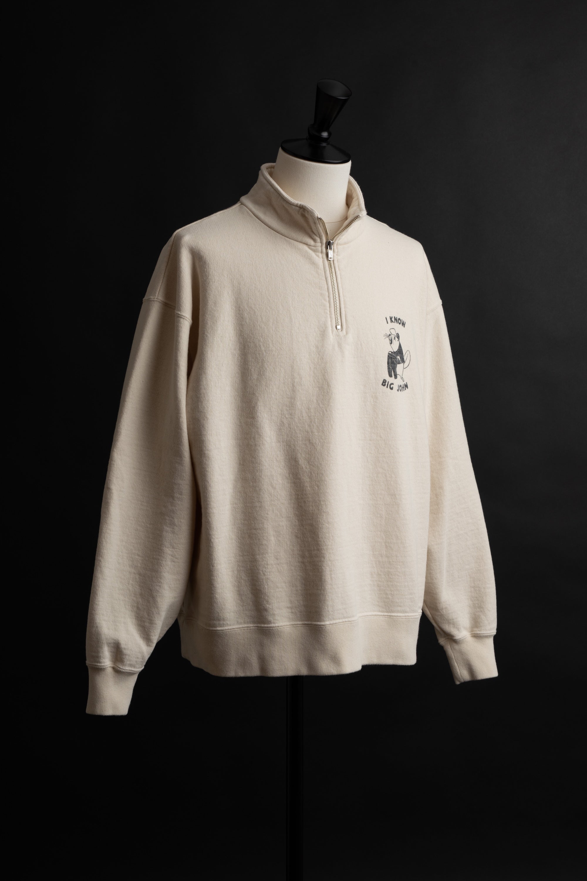 MTE010(66) [BEAVER] HARF ZIP SWEATSHIRTS NATURAL