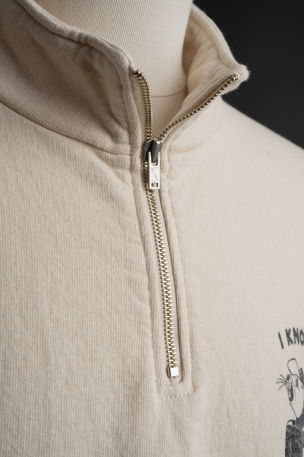 MTE010(66) [BEAVER] HARF ZIP SWEATSHIRTS NATURAL