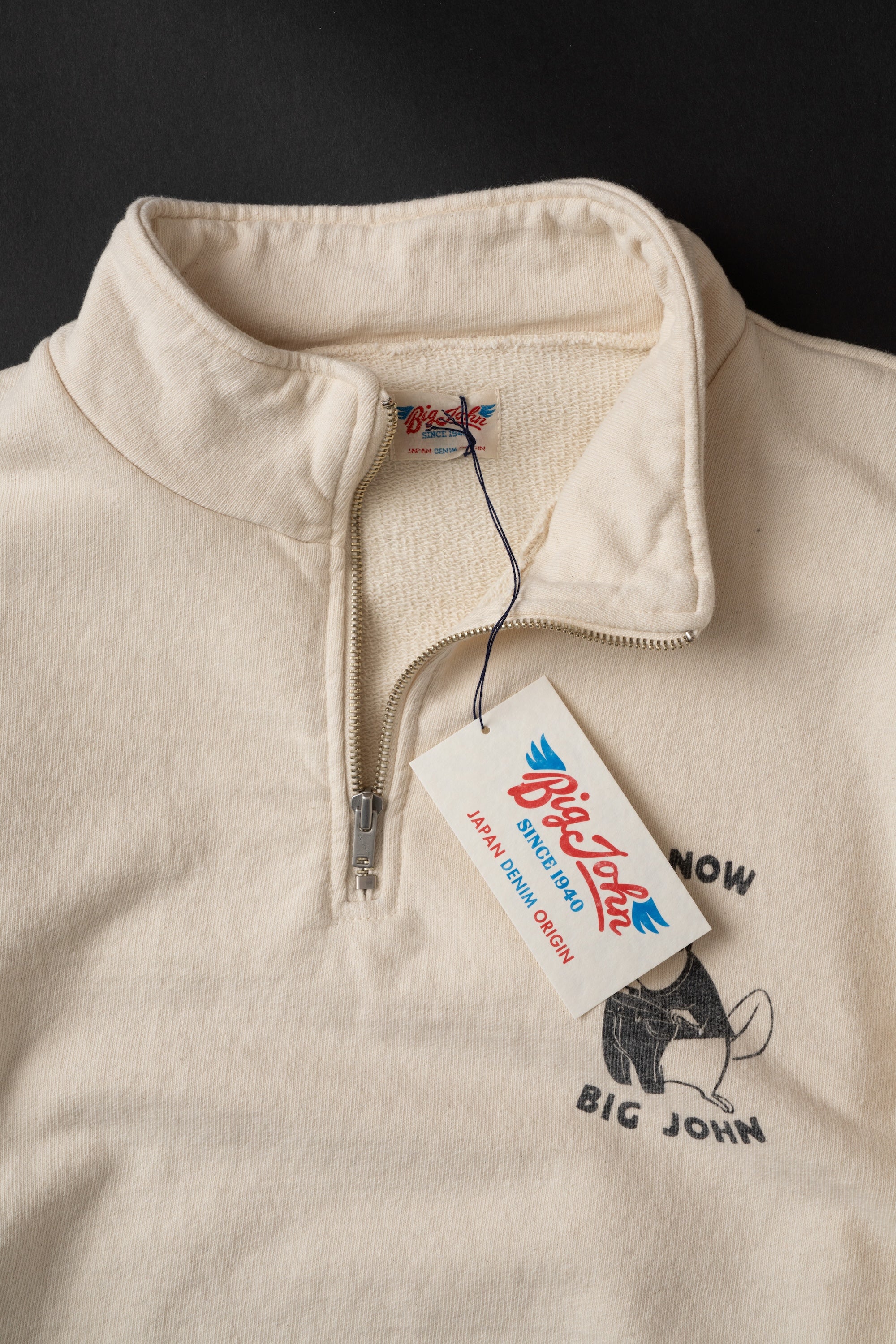 MTE010(66) [BEAVER] HARF ZIP SWEATSHIRTS NATURAL