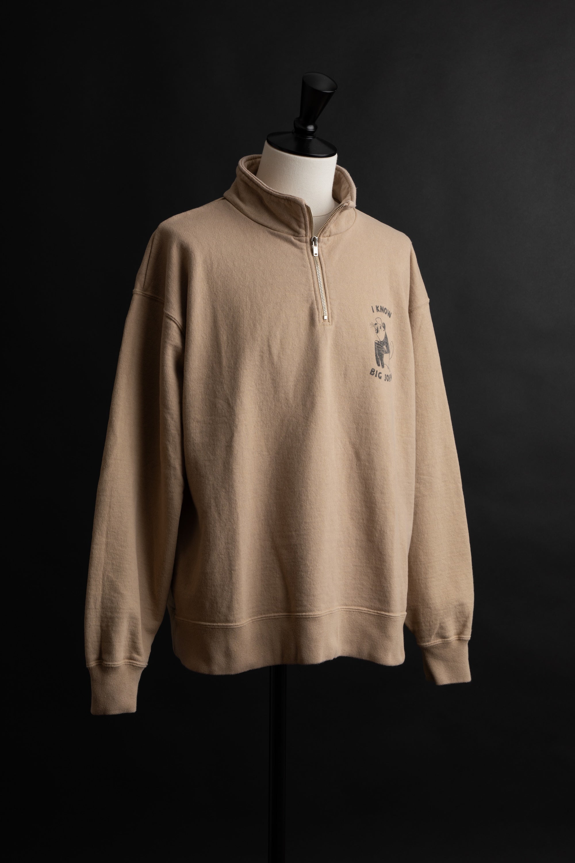 MTE010(54) [BEAVER] HARF ZIP SWEATSHIRTS MOCHA – BIG JOHN