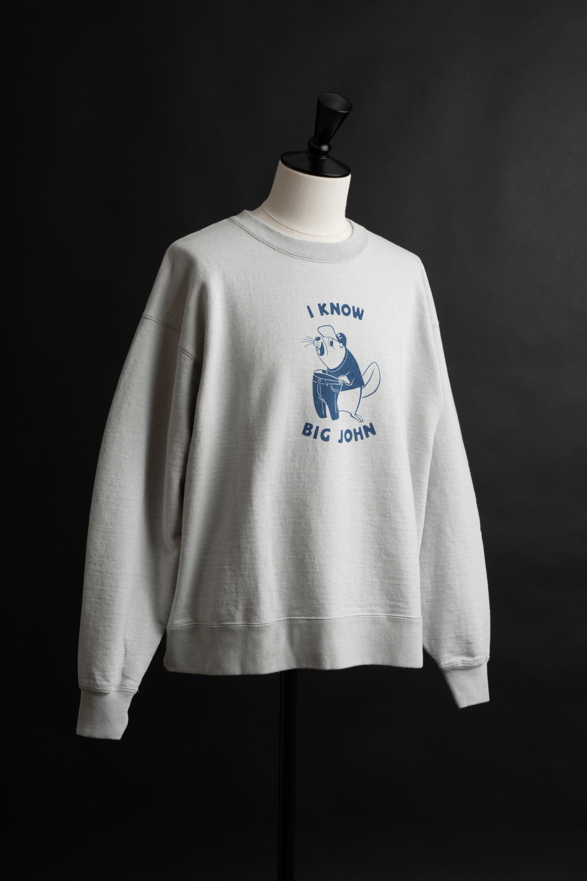 MTE011(64) [BEAVER] CREWNECK SWEATSHIRT GRAY – BIG JOHN
