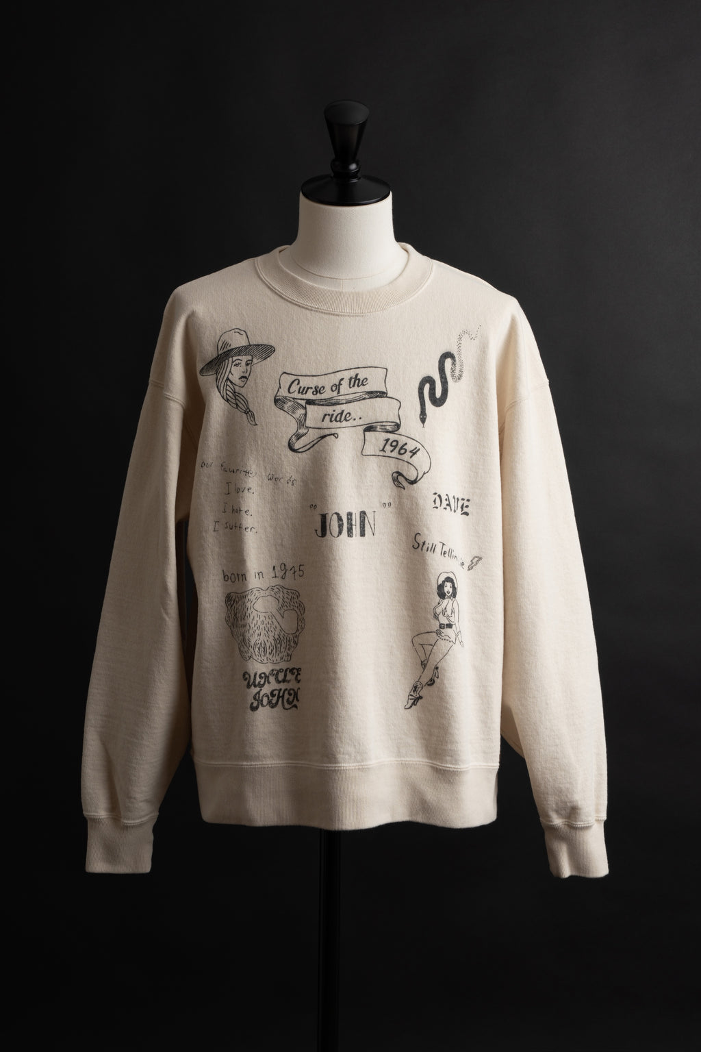 MTE013(66) [Hand-paint style] CREWNECK SWEATSHIRT NATURAL