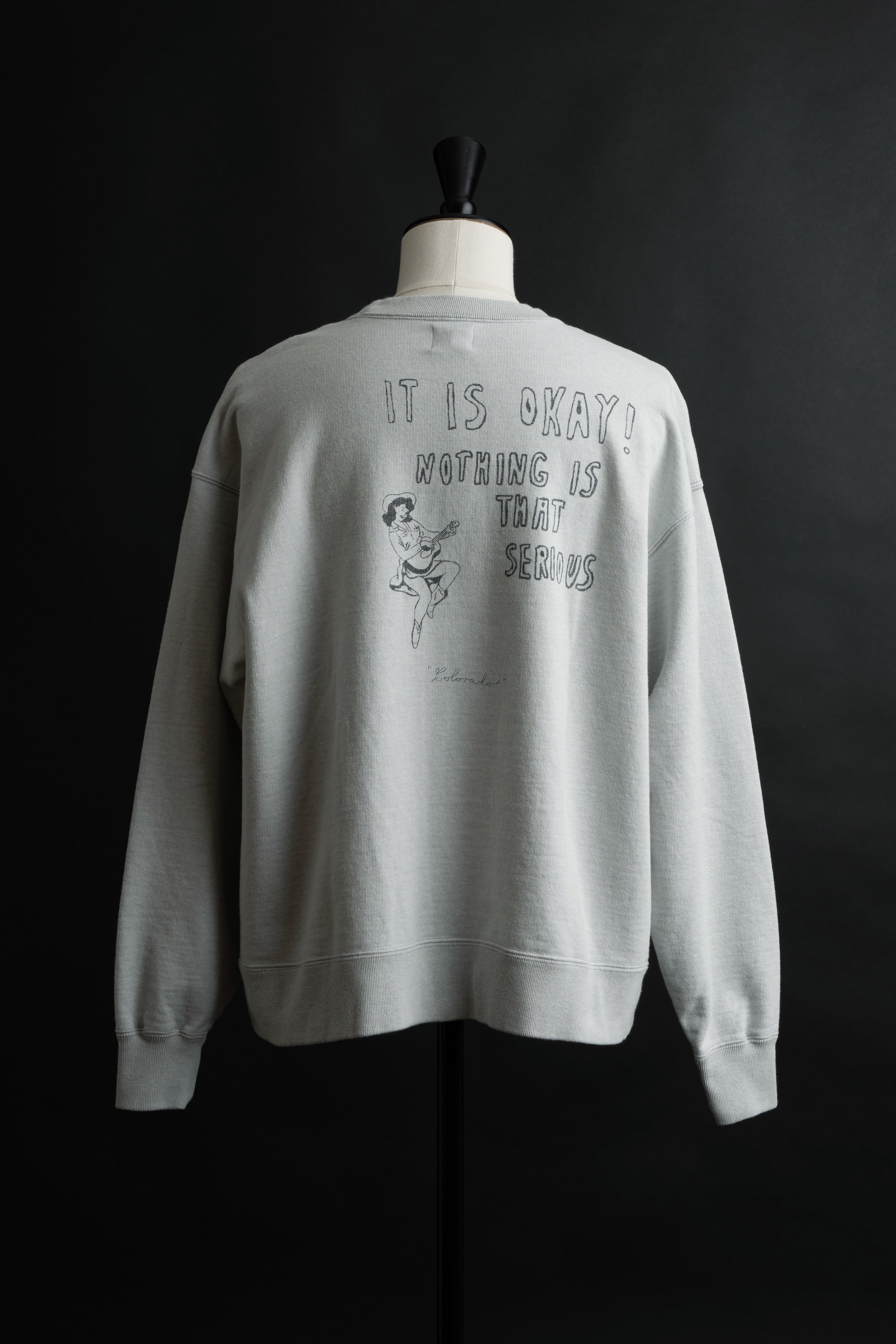 MTE013(64) [Hand-paint style] CREWNECK SWEATSHIRT GRAY