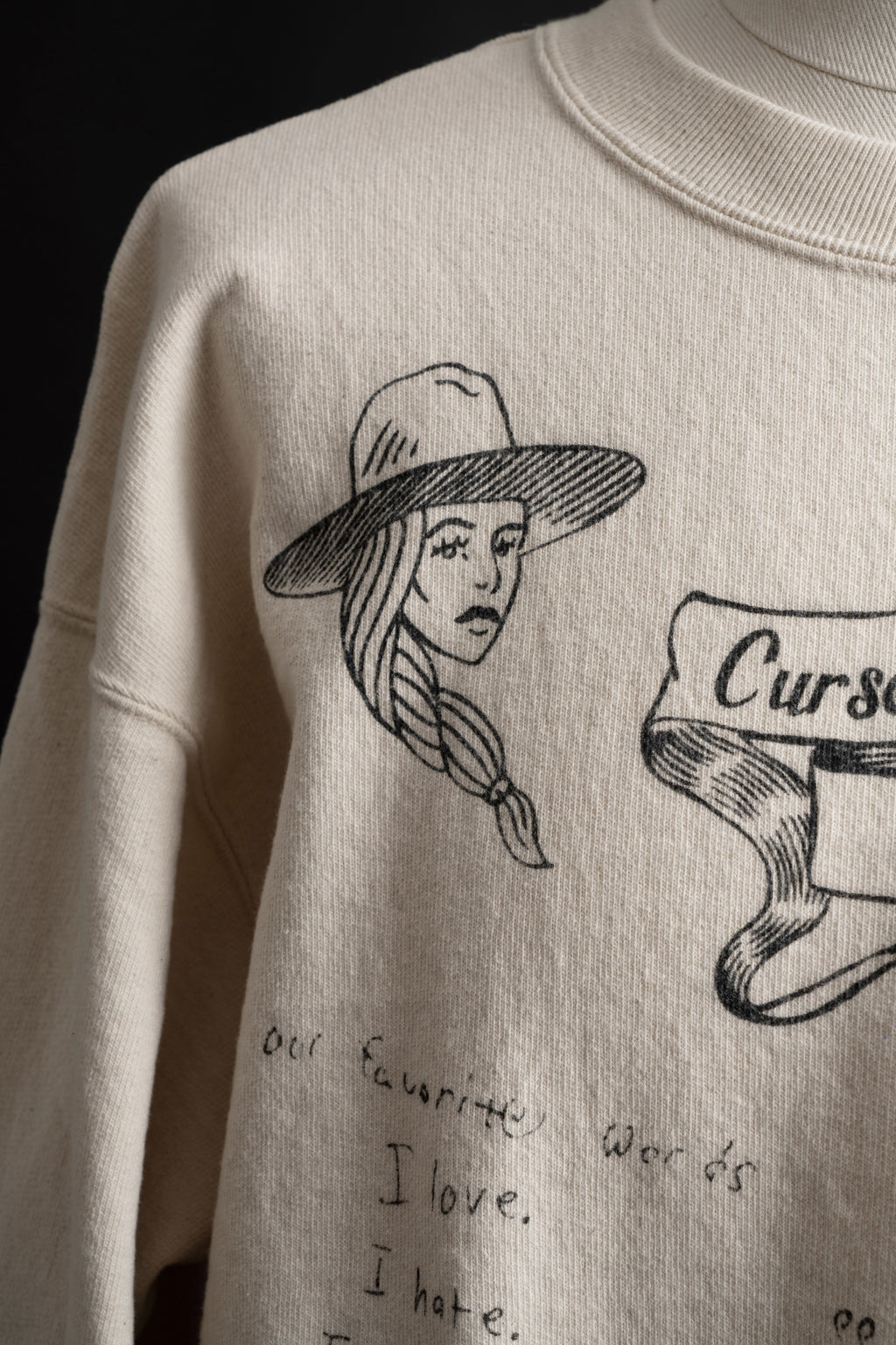 MTE013(66) [Hand-paint style] CREWNECK SWEATSHIRT NATURAL