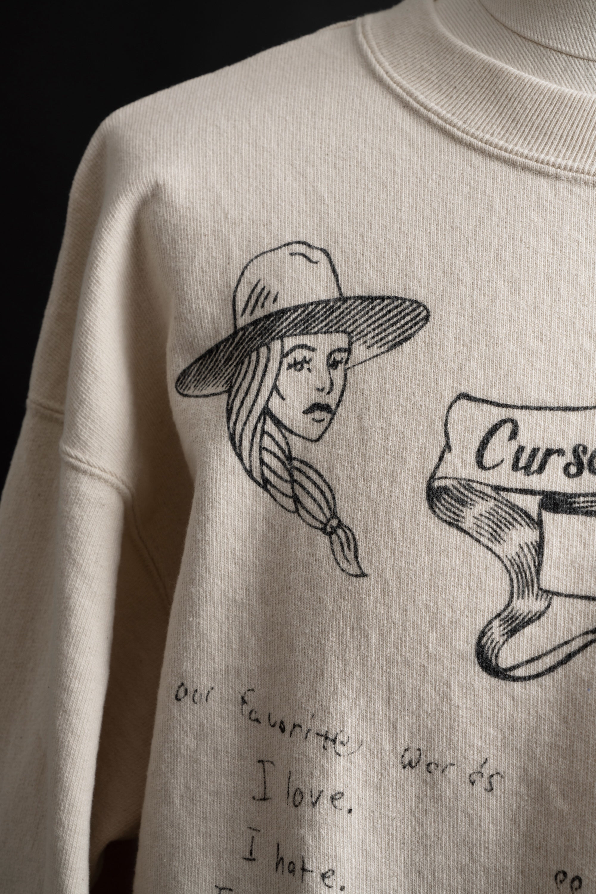 MTE013(66) [Hand-paint style] CREWNECK SWEATSHIRT NATURAL