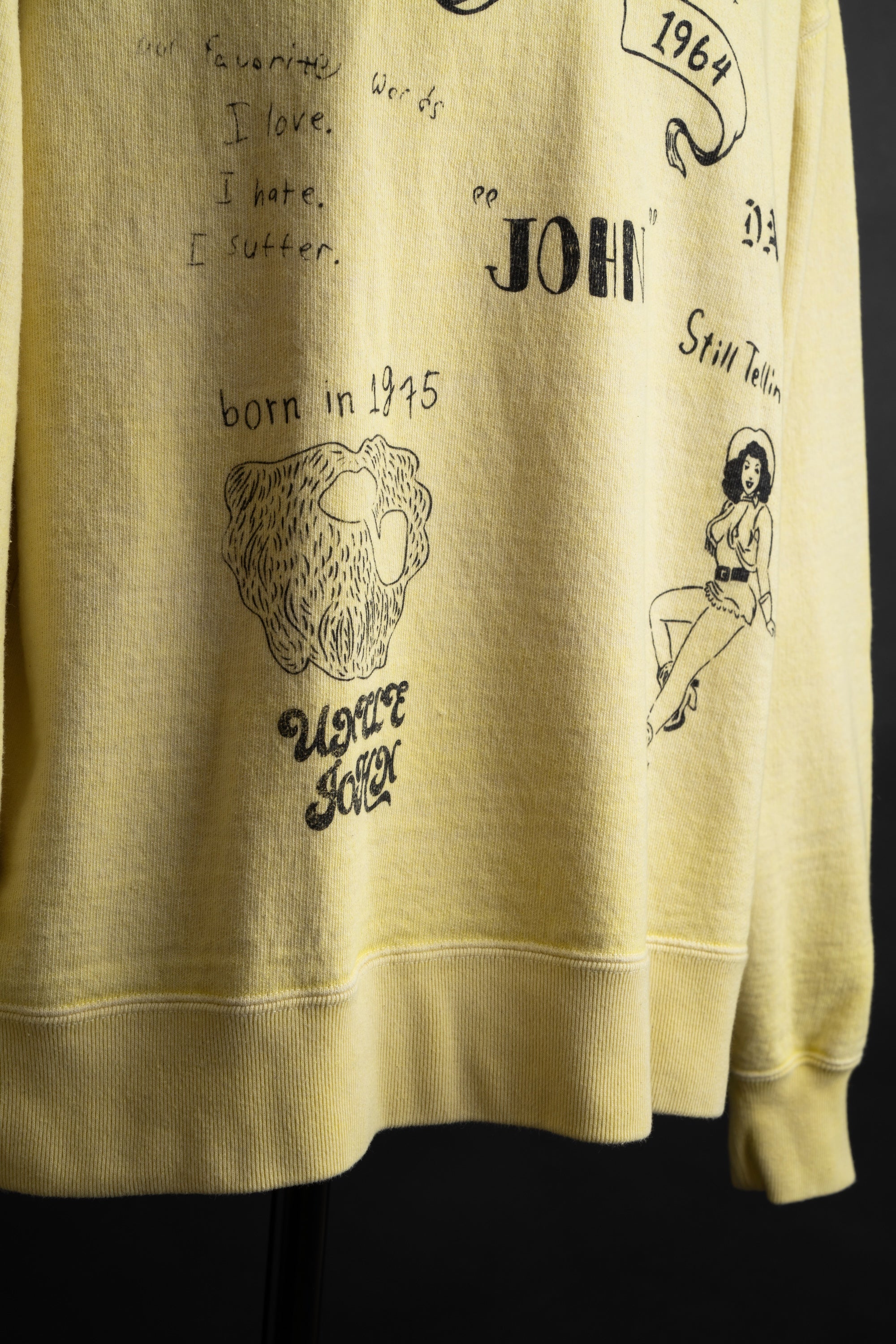 MTE013(43) [Hand-paint style] CREWNECK SWEATSHIRT LITE YELLOW