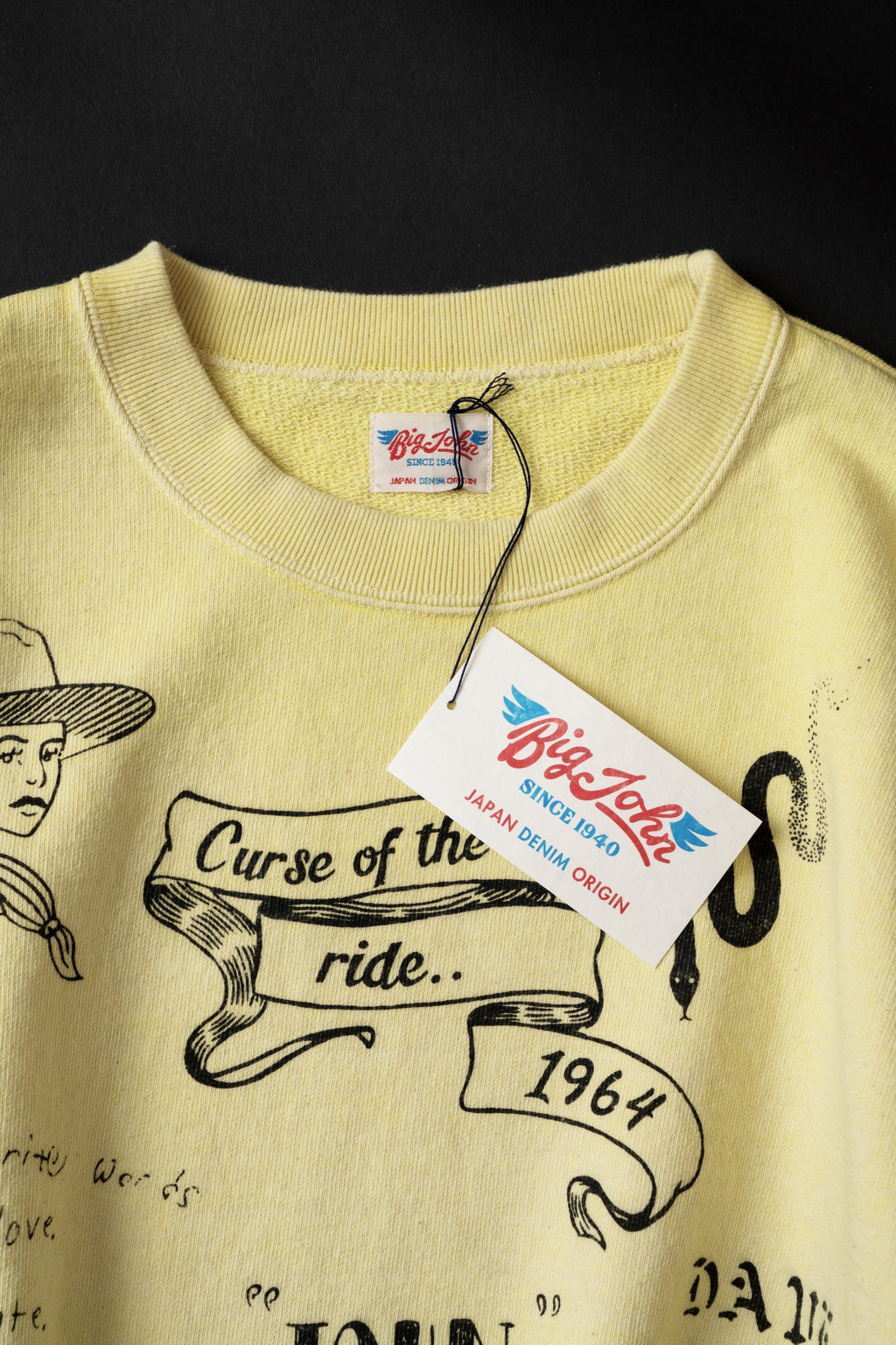 MTE013(43) [Hand-paint style] CREWNECK SWEATSHIRT LITE YELLOW