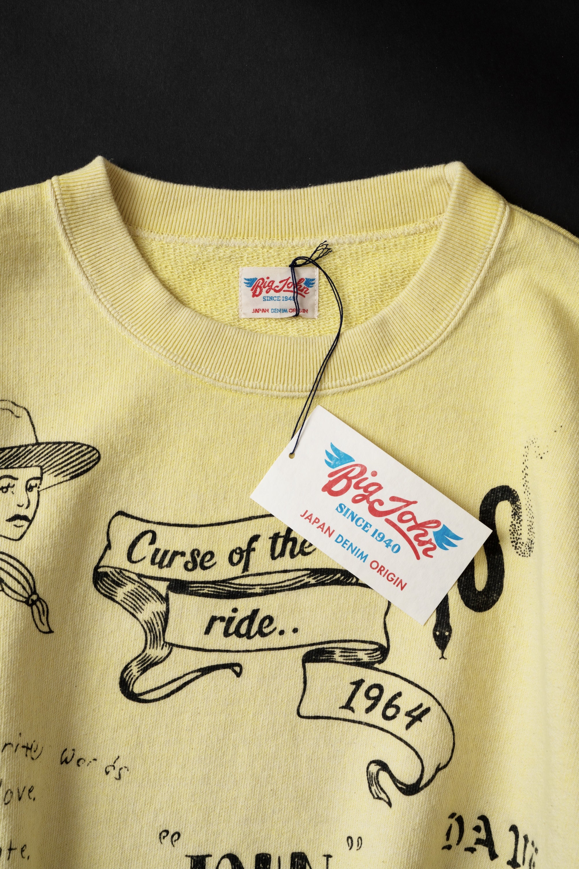 MTE013(43) [Hand-paint style] CREWNECK SWEATSHIRT LITE YELLOW