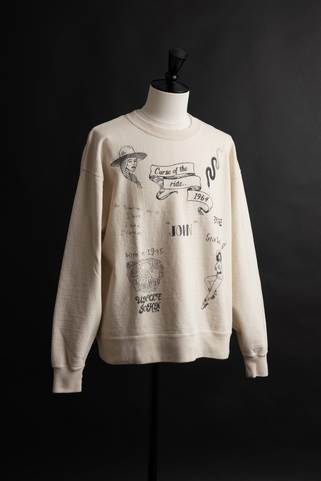 MTE013(66) [Hand-paint style] CREWNECK SWEATSHIRT NATURAL