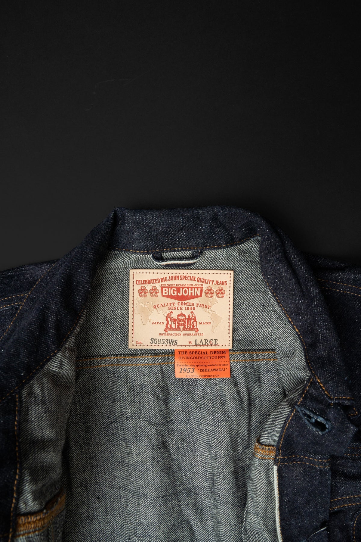 S6953WS (001) ISHIKAWADAI DENIM TRUCKER JACKET | SUVIN GOLD