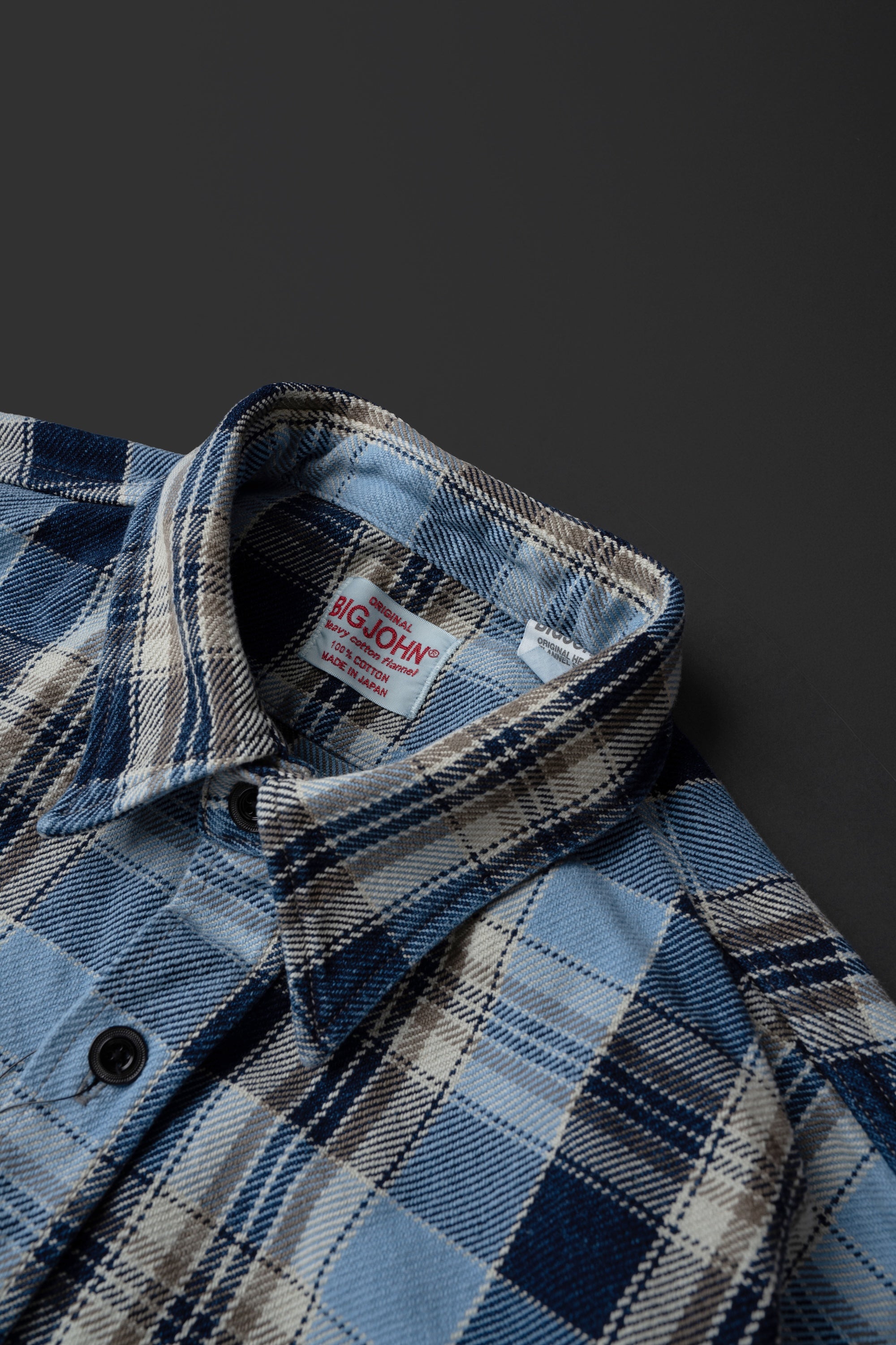 MS001G (BLC)  INDIGO CHECK HEAVY FLANNEL SHIRT