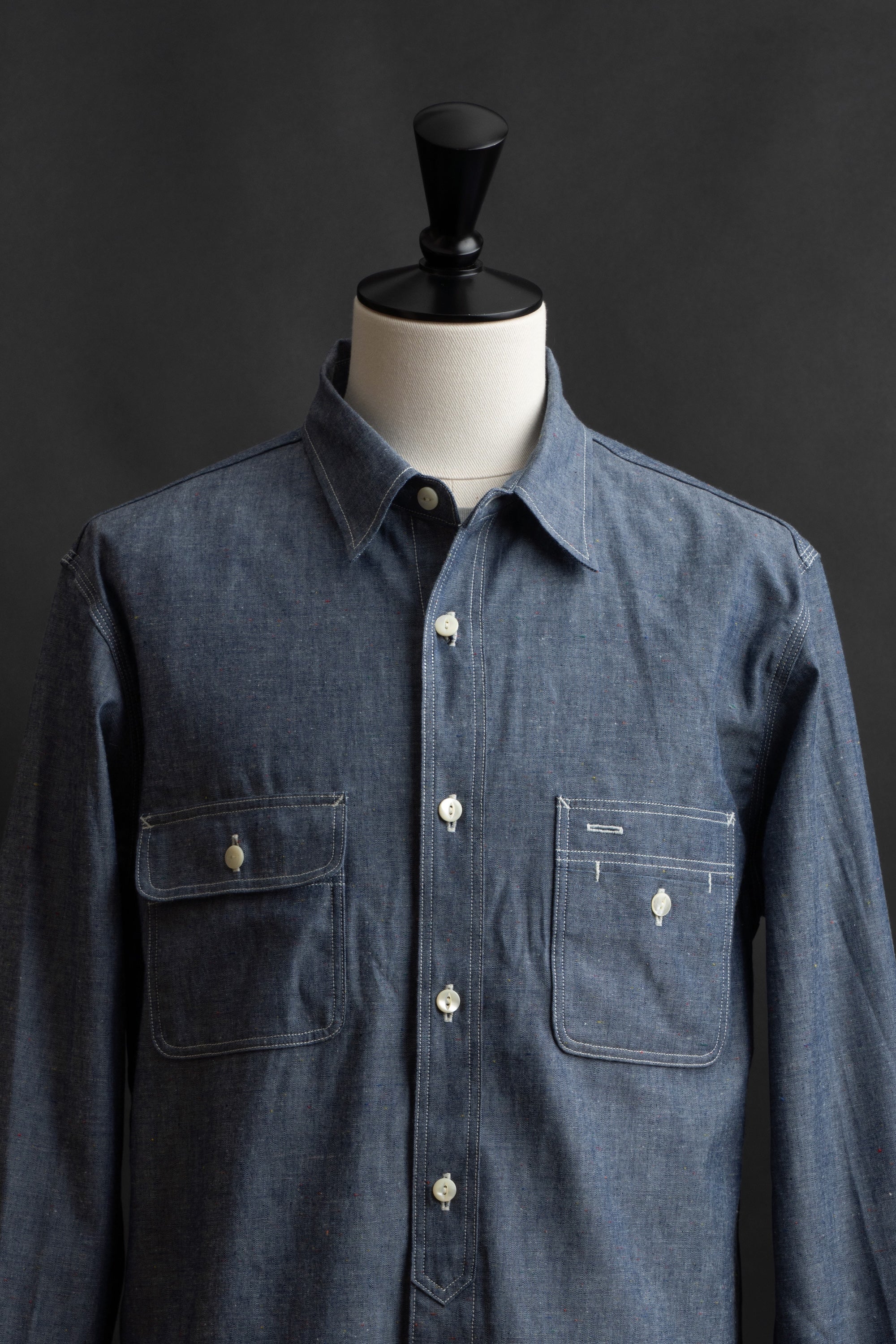 MS004R (01C) Color Nep Selvedge Chambray Shirt – BIG JOHN【公式