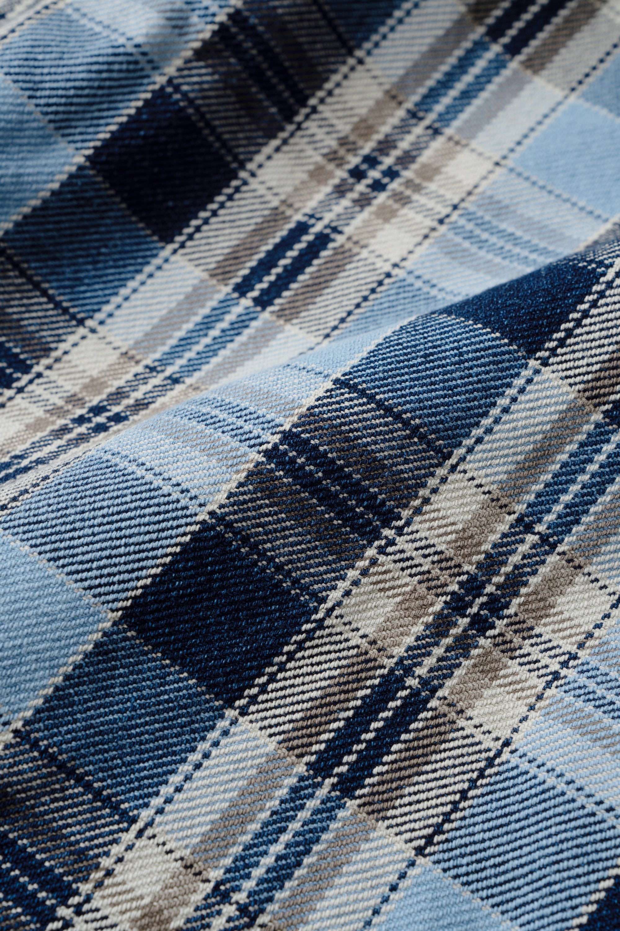 MS001G (BLC)  INDIGO CHECK HEAVY FLANNEL SHIRT