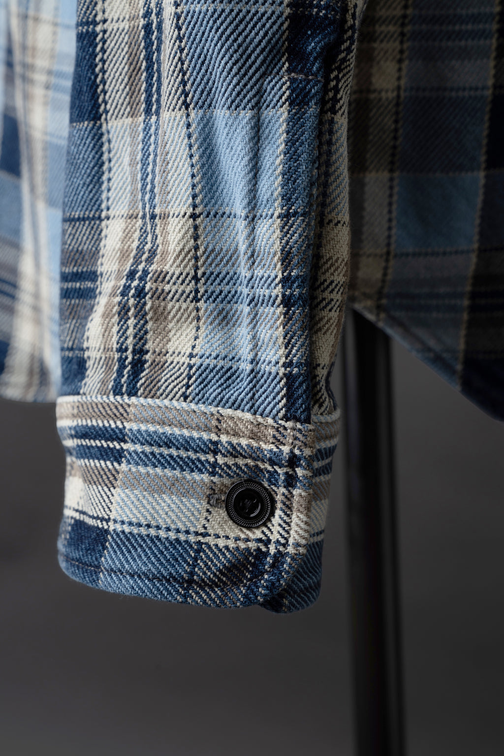 MS001G (BLC)  INDIGO CHECK HEAVY FLANNEL SHIRT