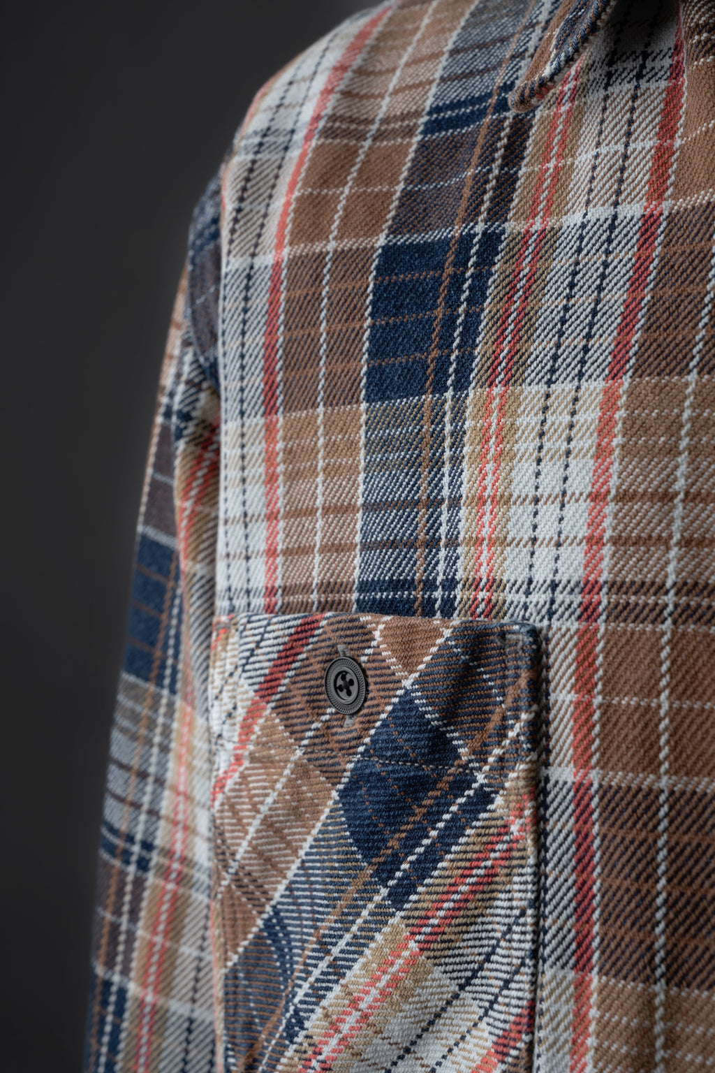 MS001G (REC) INDIGO CHECK HEAVY FLANNEL SHIRT