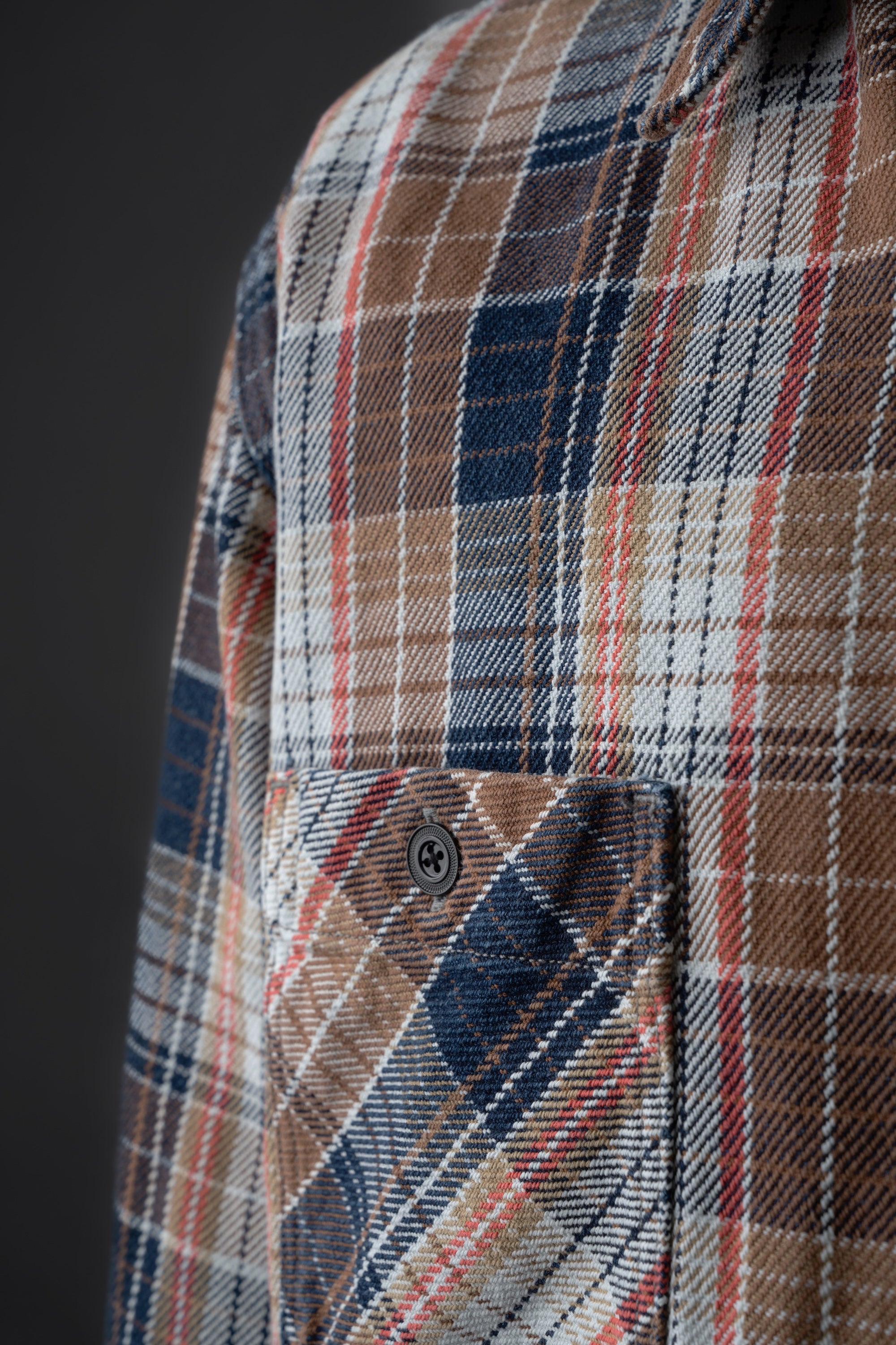 MS001G (REC) INDIGO CHECK HEAVY FLANNEL SHIRT