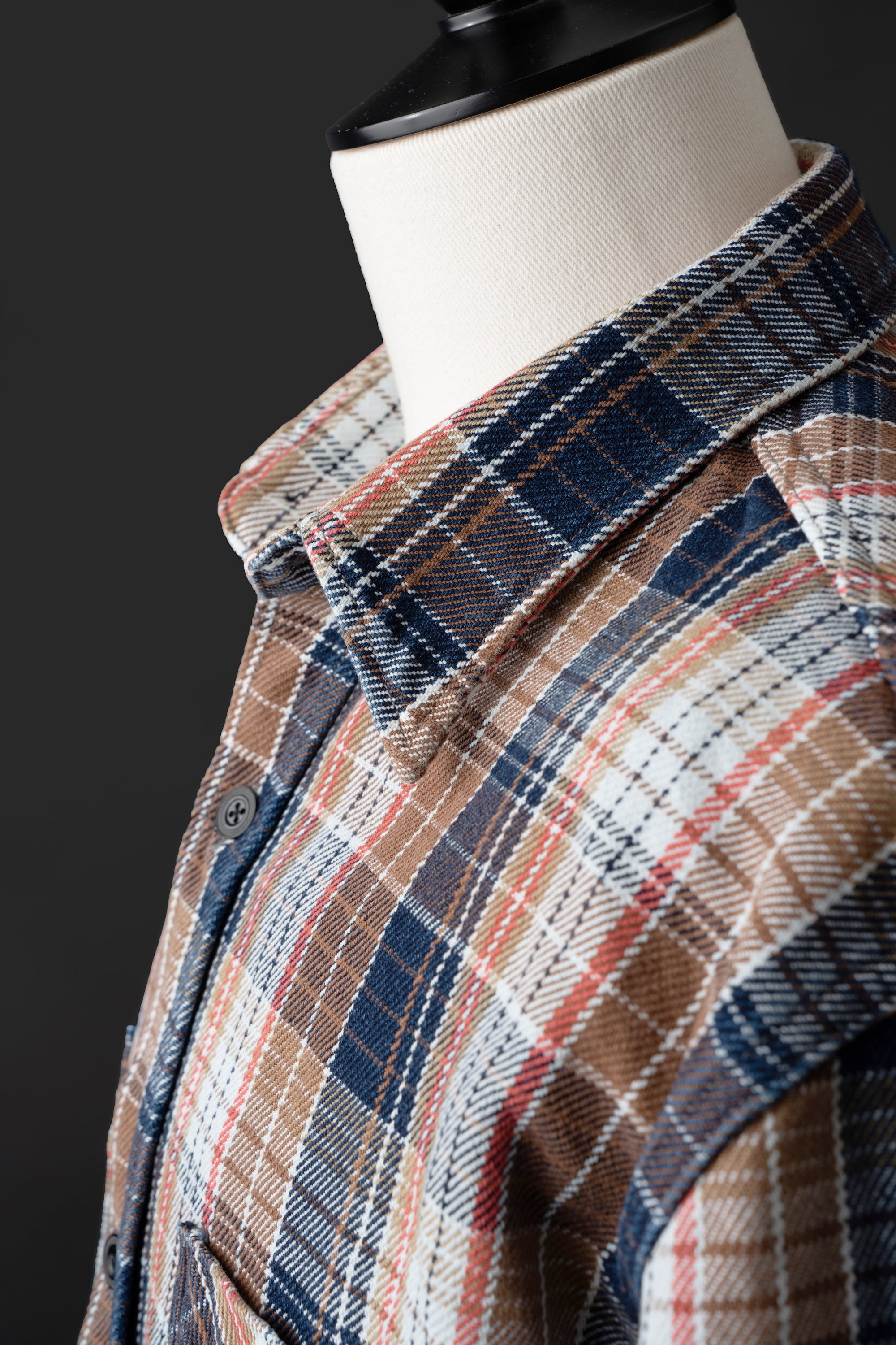 MS001G (REC) INDIGO CHECK HEAVY FLANNEL SHIRT