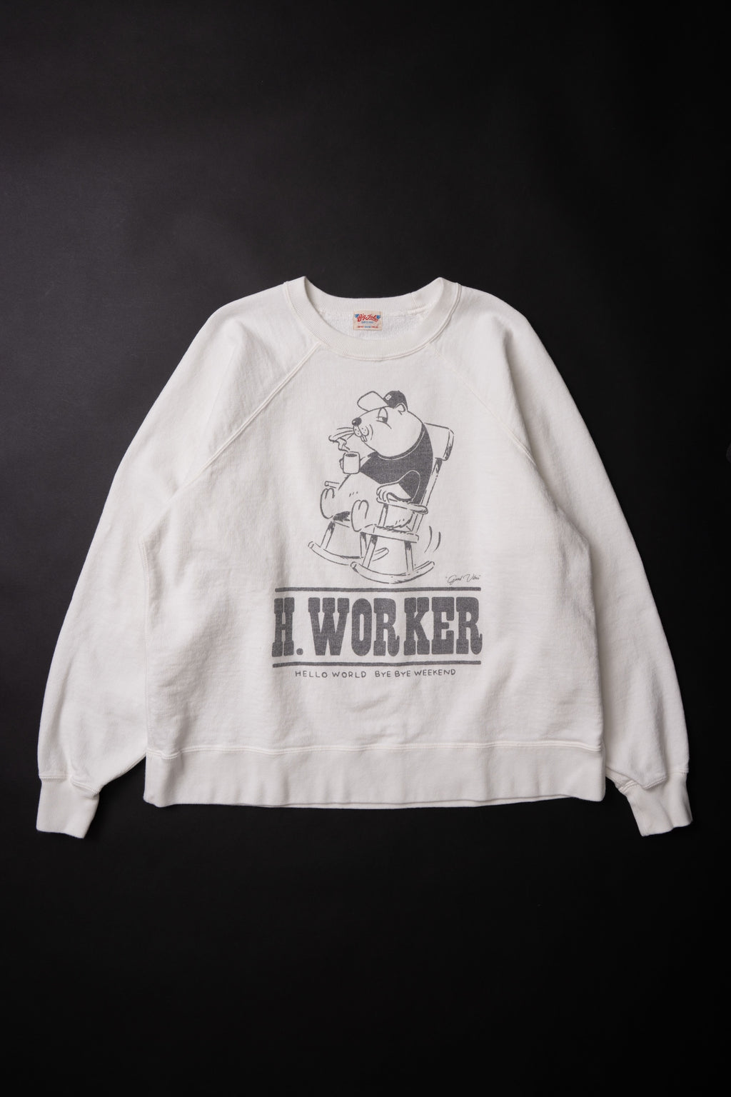 MTE008(69) [BEAVER] RAGLAN SLEEVES SWEAT | WHITE