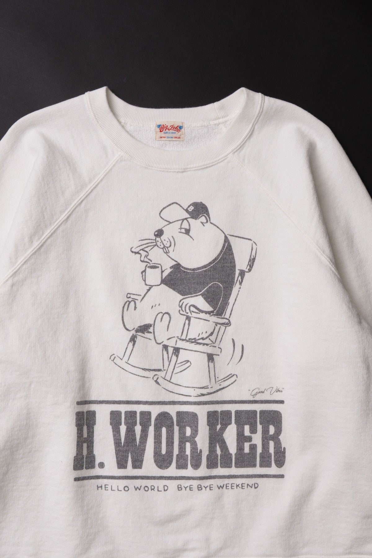 MTE008(69) [BEAVER] RAGLAN SLEEVES SWEAT | WHITE