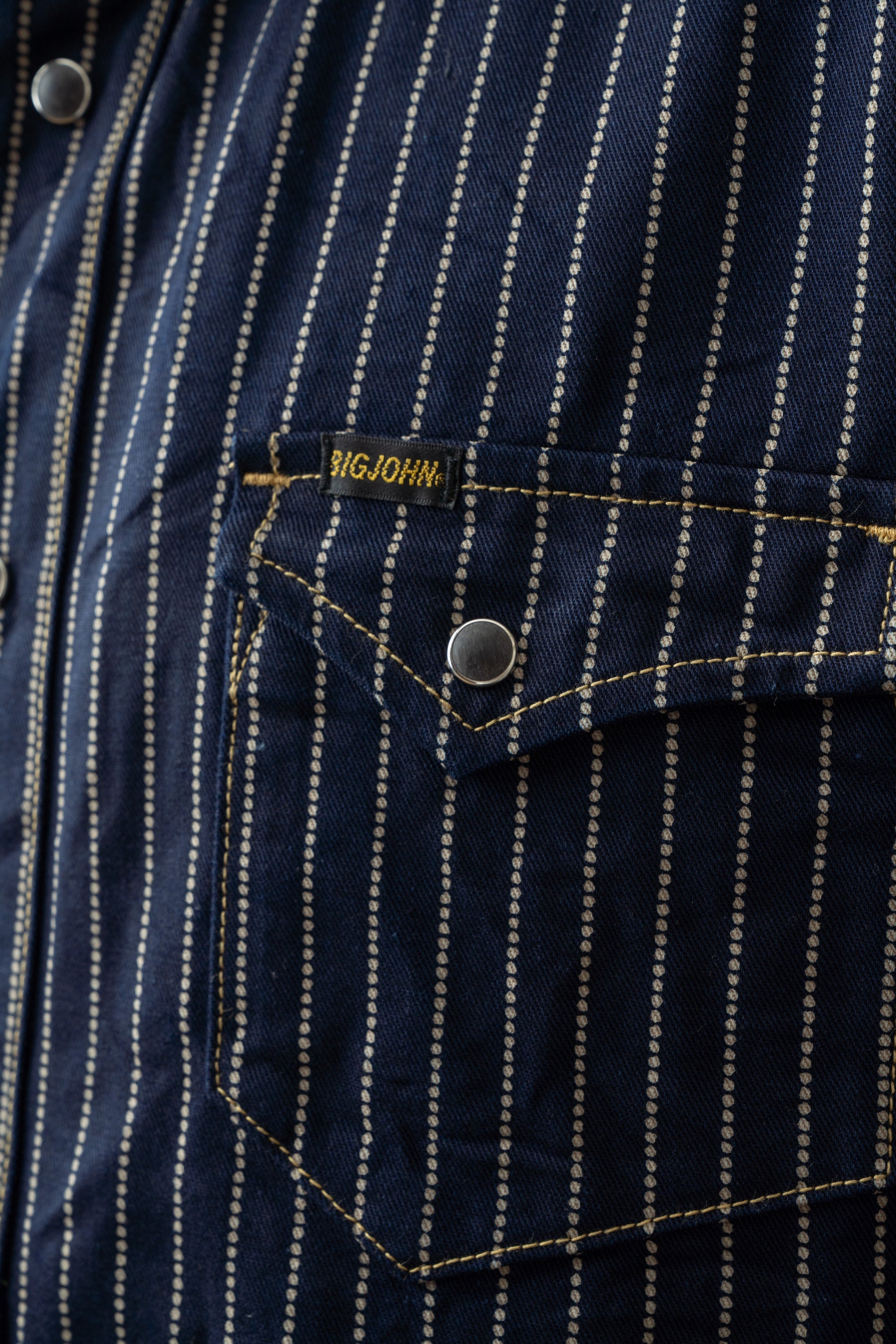 MS004E (055P) 10oz SELVADGE DENIM WESTERN SHIRTS WABASH – BIG JOHN