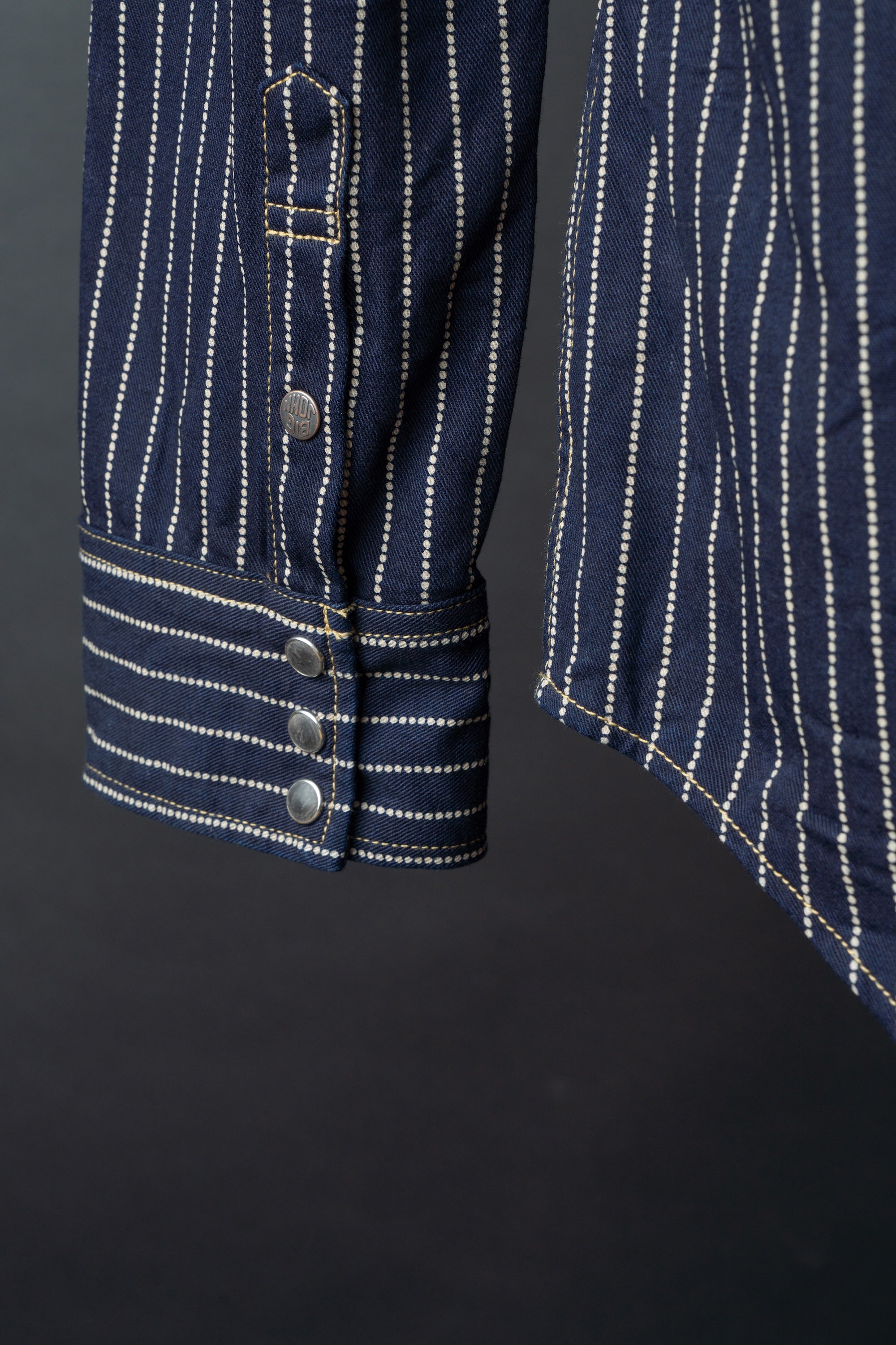 MS004E (055P) 10oz SELVADGE DENIM WESTERN SHIRTS WABASH – BIG JOHN