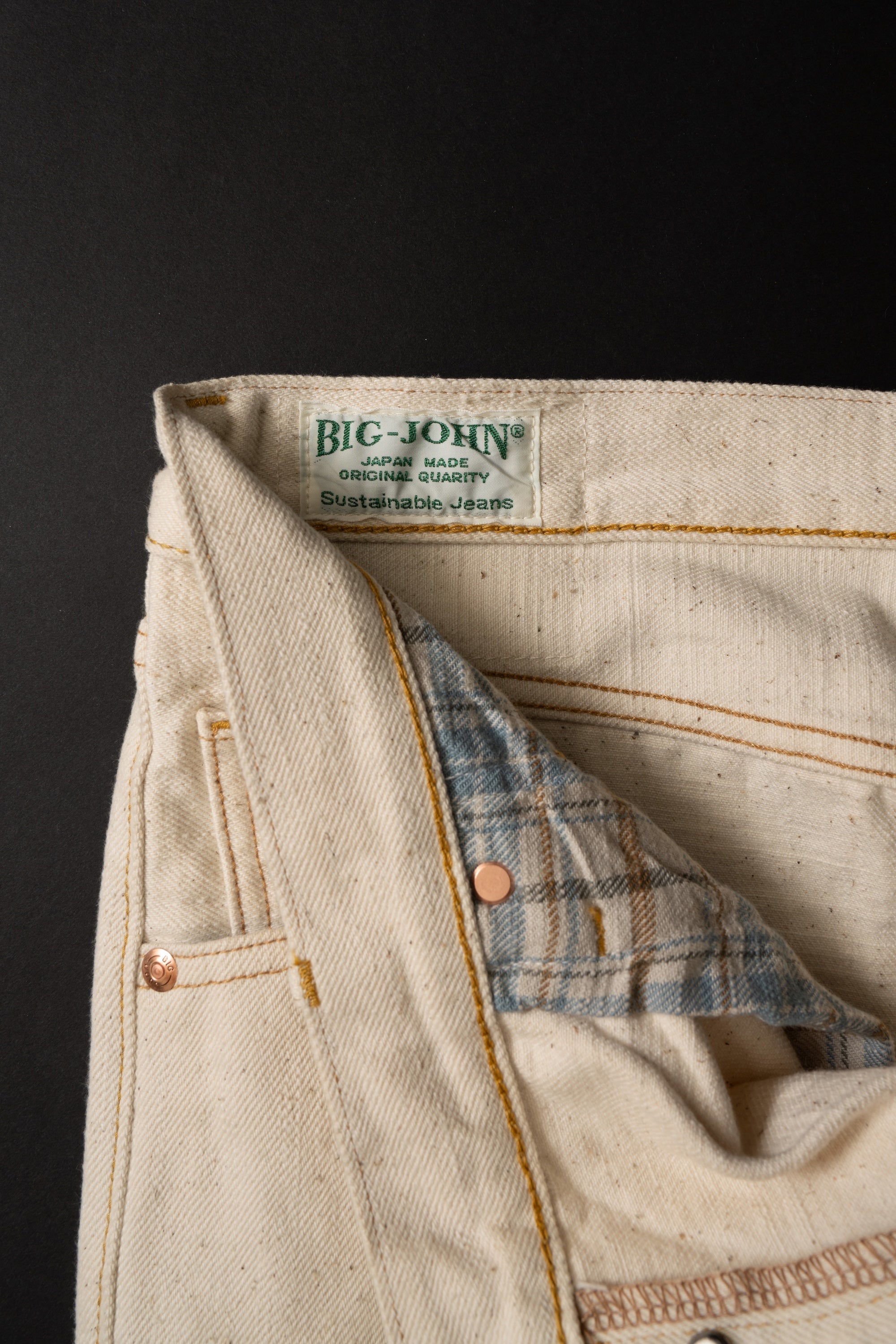 アンティーク　デニムの看板　ビッグジョン　アメリカ製 M1012RC (66) GR LABEL WILD DUCK JEANS Natural – BIG JOHN【公式