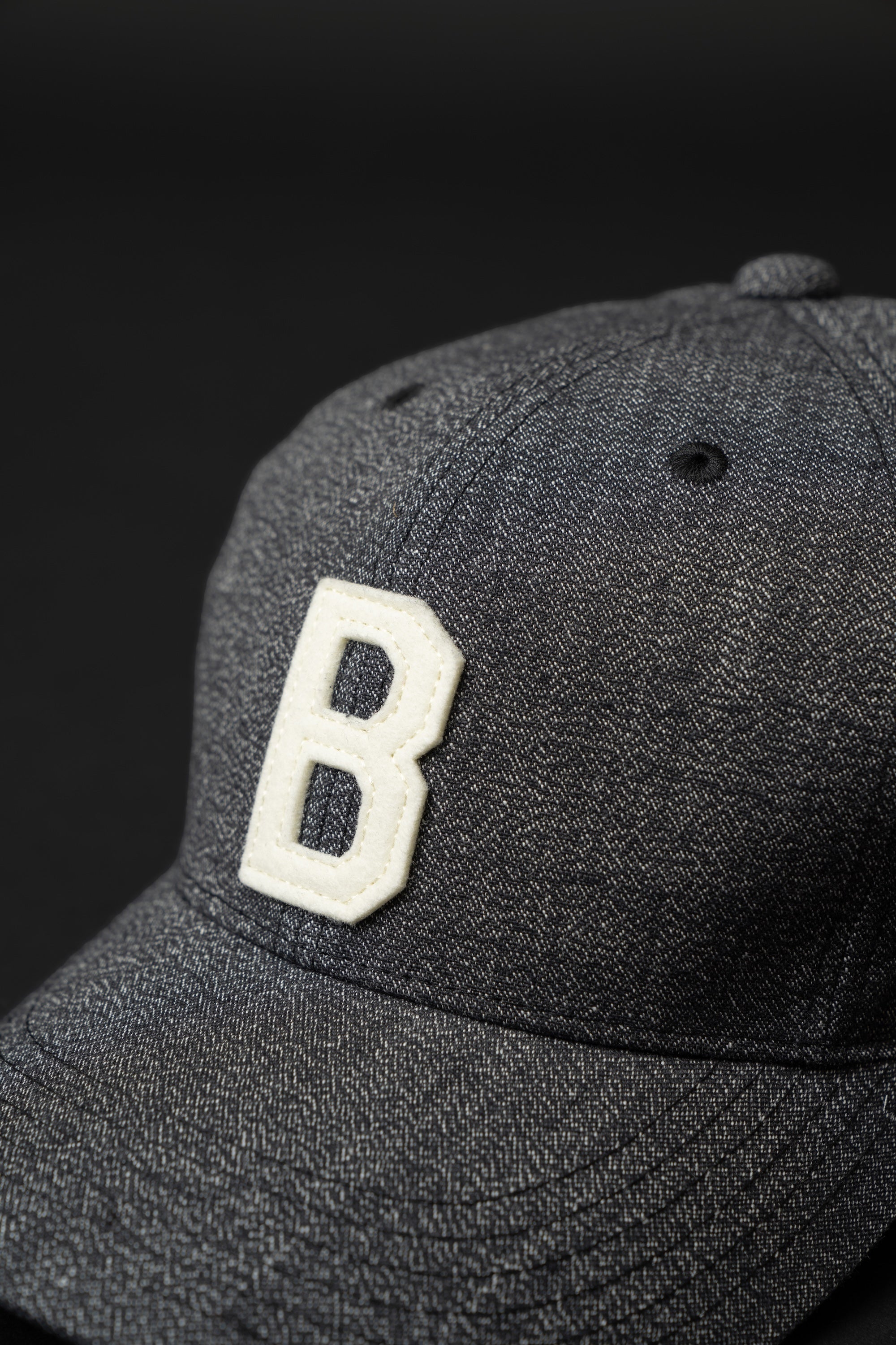 VBBJ049- (64 GRAY) BJ BASEBALL B LOGO CAP