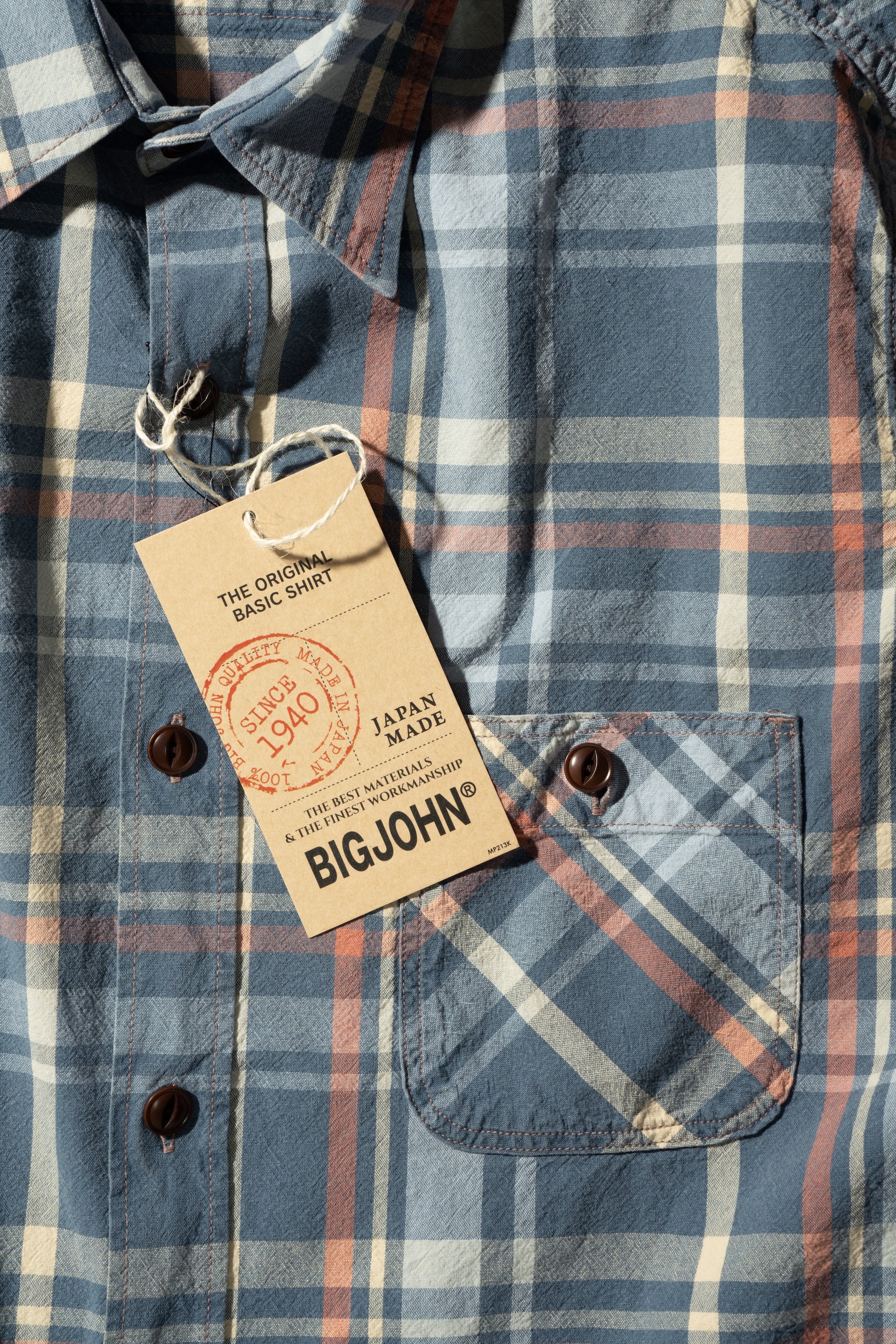 MS012G(ID02) INDIGO CHECK SHIRTS – BIG JOHN【公式】オンラインショップ