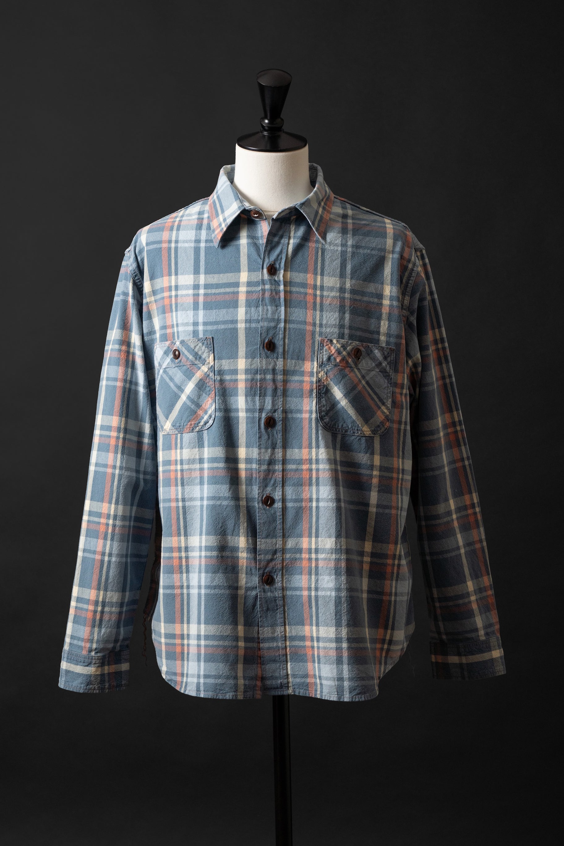 MS012G(ID02) INDIGO CHECK SHIRTS